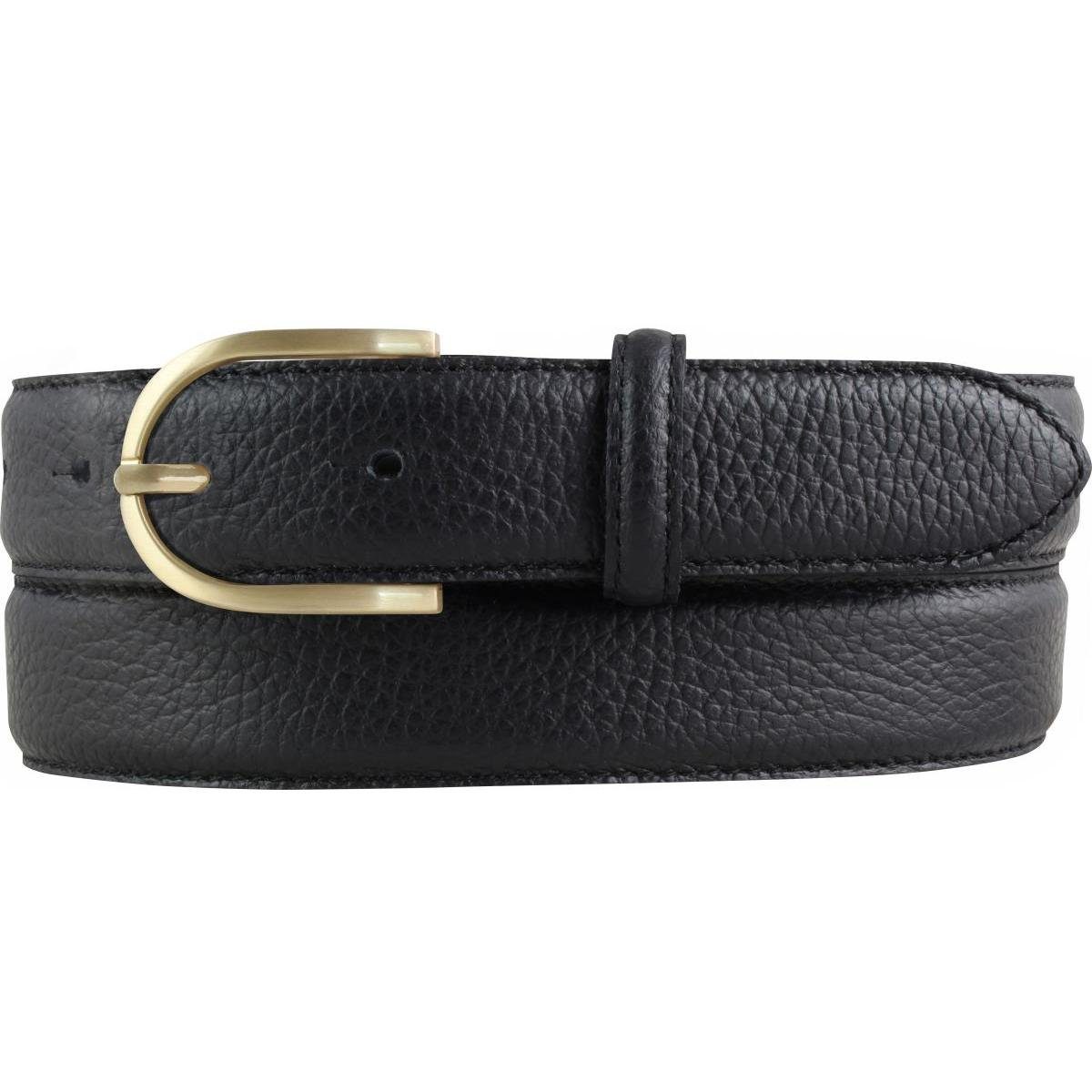 Hosengürt Schwarz, Italienischer Gold 30 BELTINGER breit, Damen, Ledergürtel Damen-Gürtel, mm Chinogürtel,