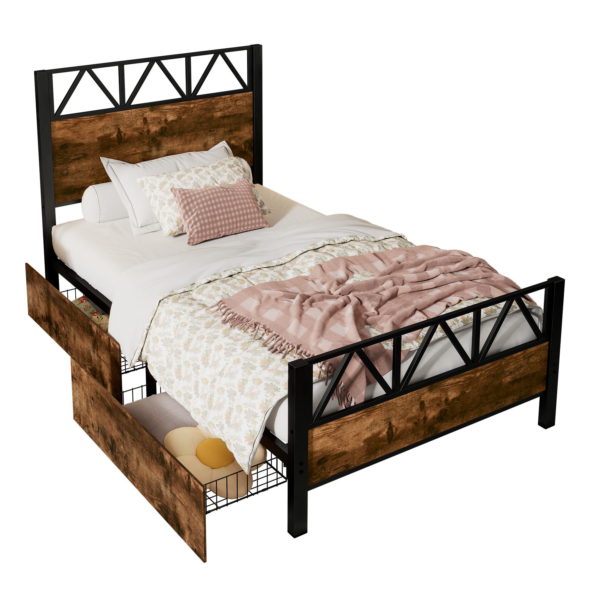 Flieks Metallbett, Einzelbett Kinderbett 90x200cm mit günstig online kaufen