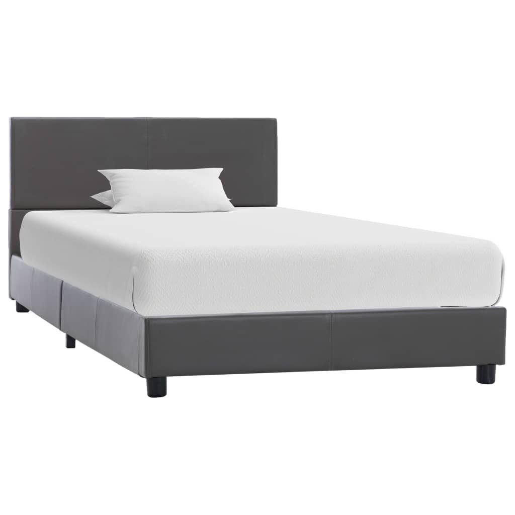 furnicato Bettgestell Eleganter grauer Bettrahmen 210x94x65 cm mit Kunstleder und MDF-Rahmen (1-tlg)