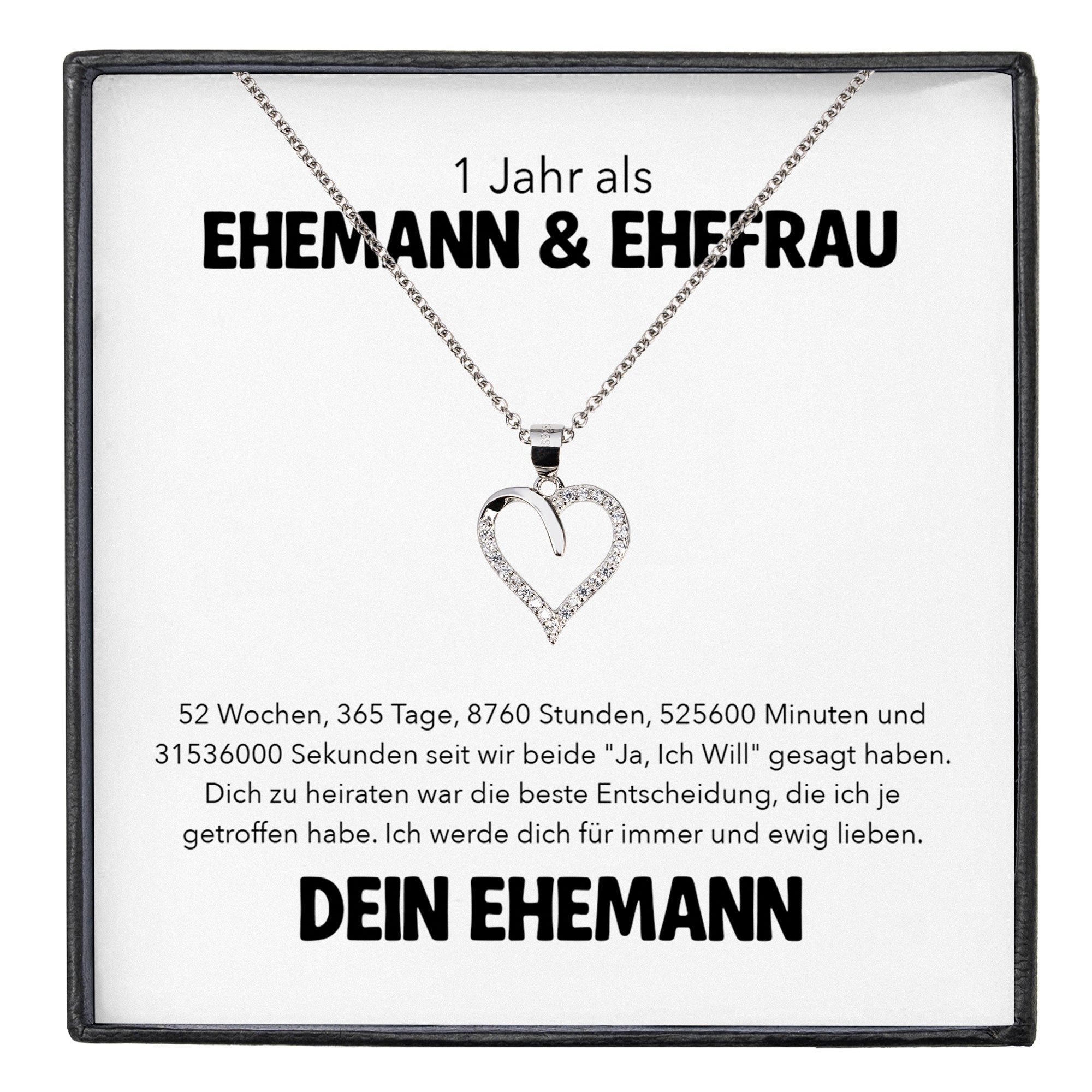 Valentinstagsgeschenk 22Feels Schmuckset 1. Hochzeitstag Geschenk Ehefrau Ich Liebe Dich Kette Herz Frauen (inkl. Geschenktasche, Karte, Poliertuch, B