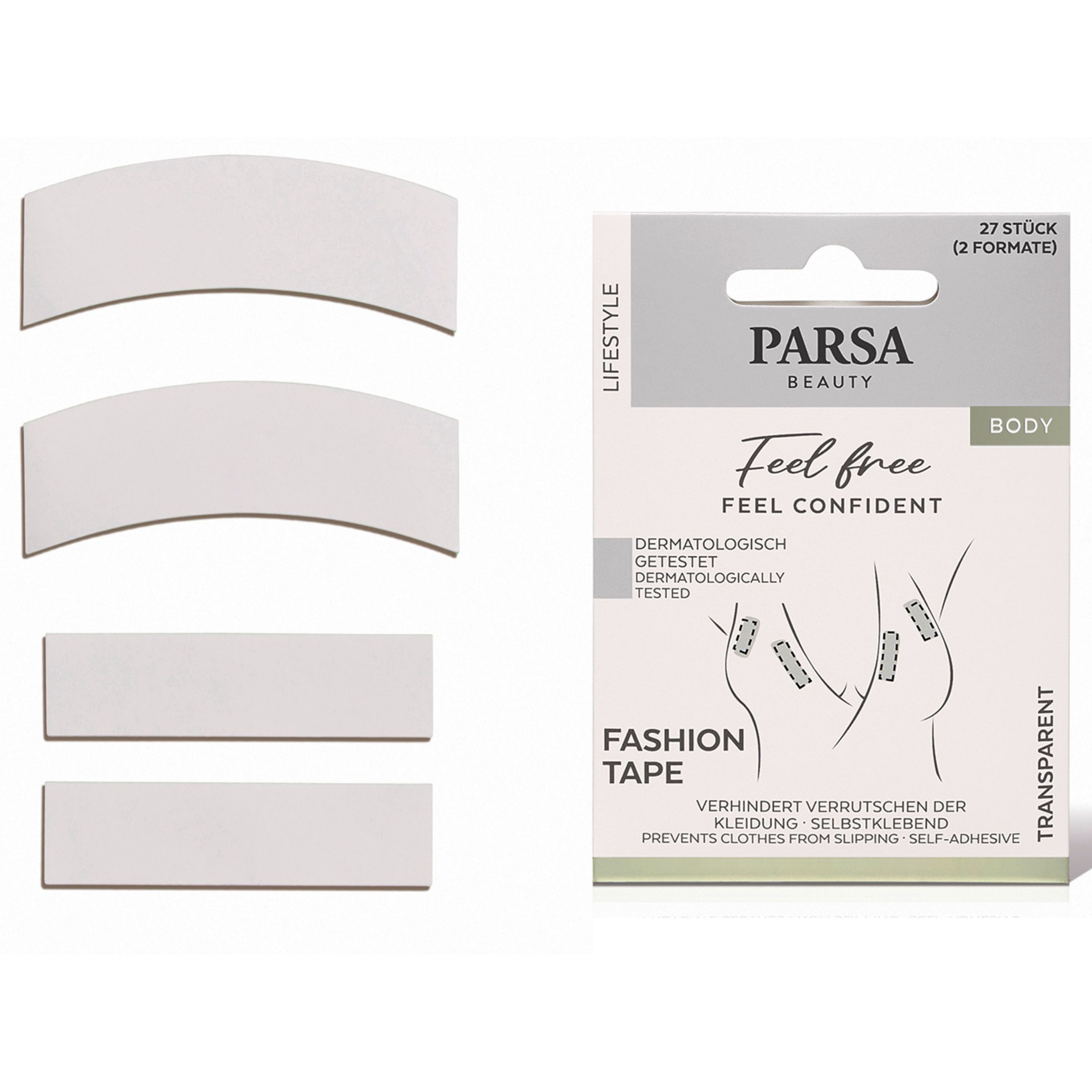 PARSA Beauty Set: Push-up-BH Lifestyle Fashion Tape, doppelseitiges Klebeband für perfekten Sitz