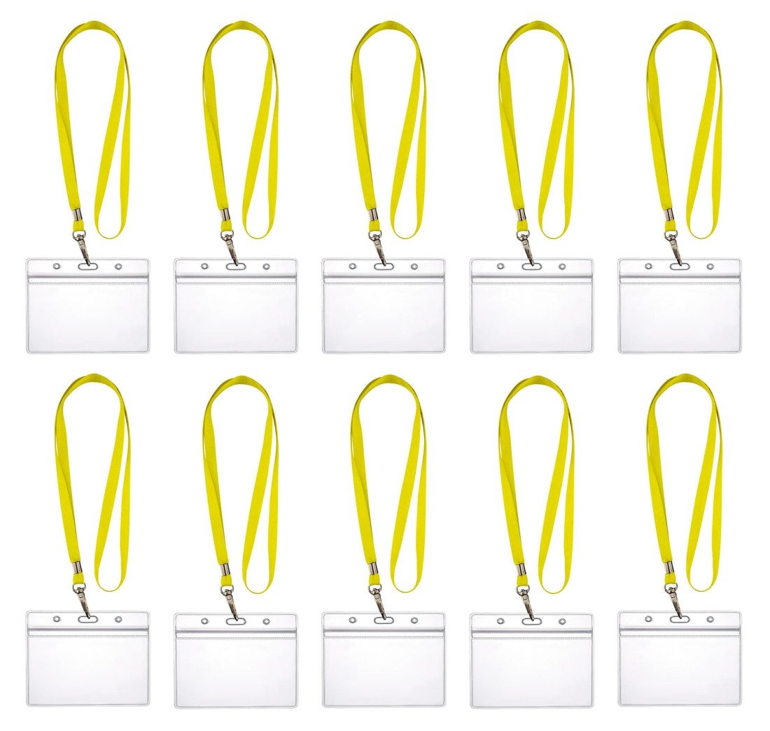 WEBBOMB Schlüsselanhänger 10x Ausweishalter ZIP Kartenhalter horizontal /vert +10x Schlüsselband
