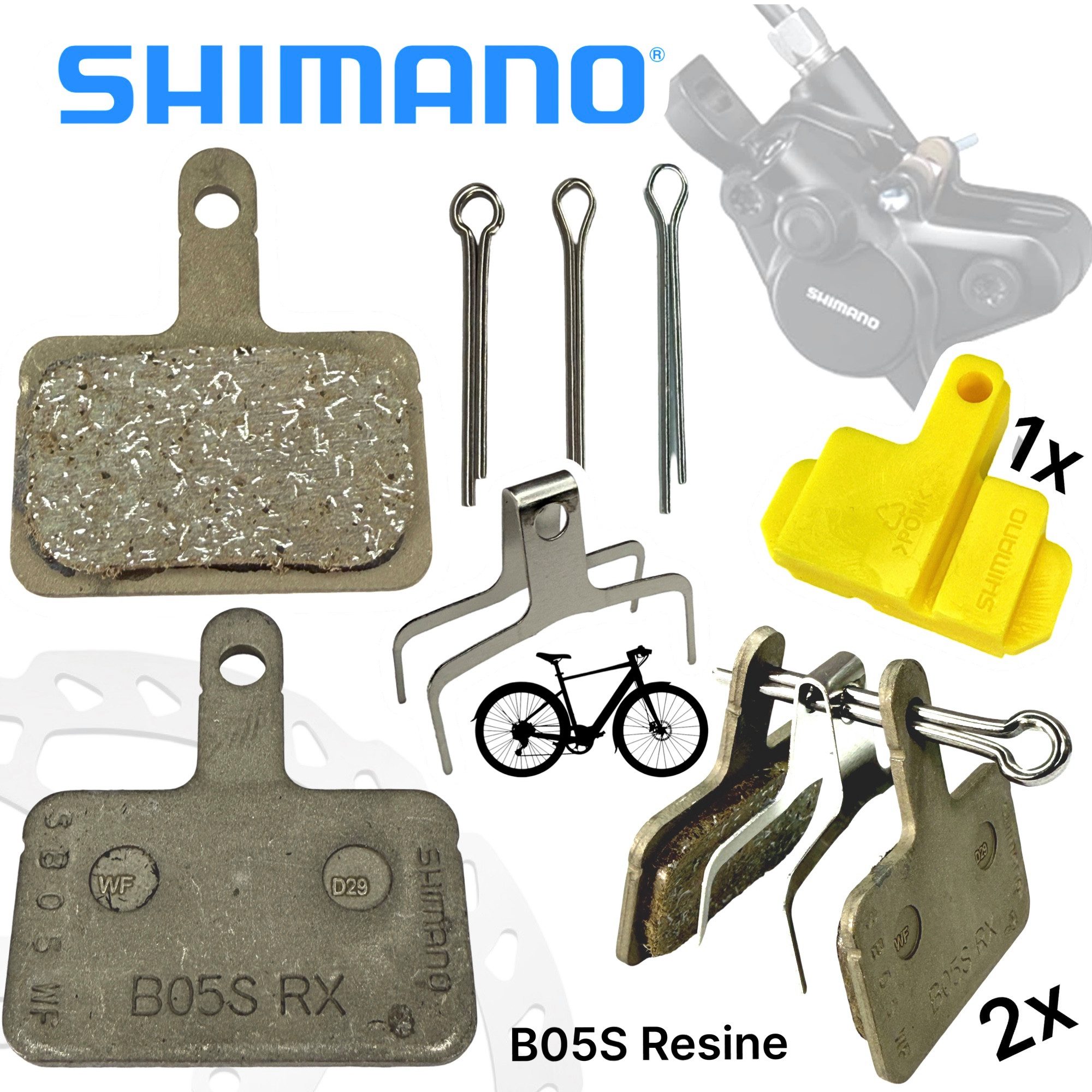 Shimano Scheibenbremse Shimano B05S Resine Fahrrad Scheibenbremsbeläge 2x paar + Bleedblock – Bild 5 von 5