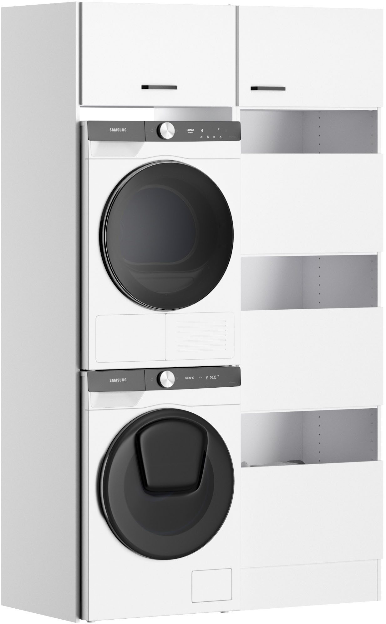 OPTIFIT Mehrzweckschrank-Set OPTImulti, (2-St), Breite 123,2 cm, cleveres Wäschesystem, Metallgriffe