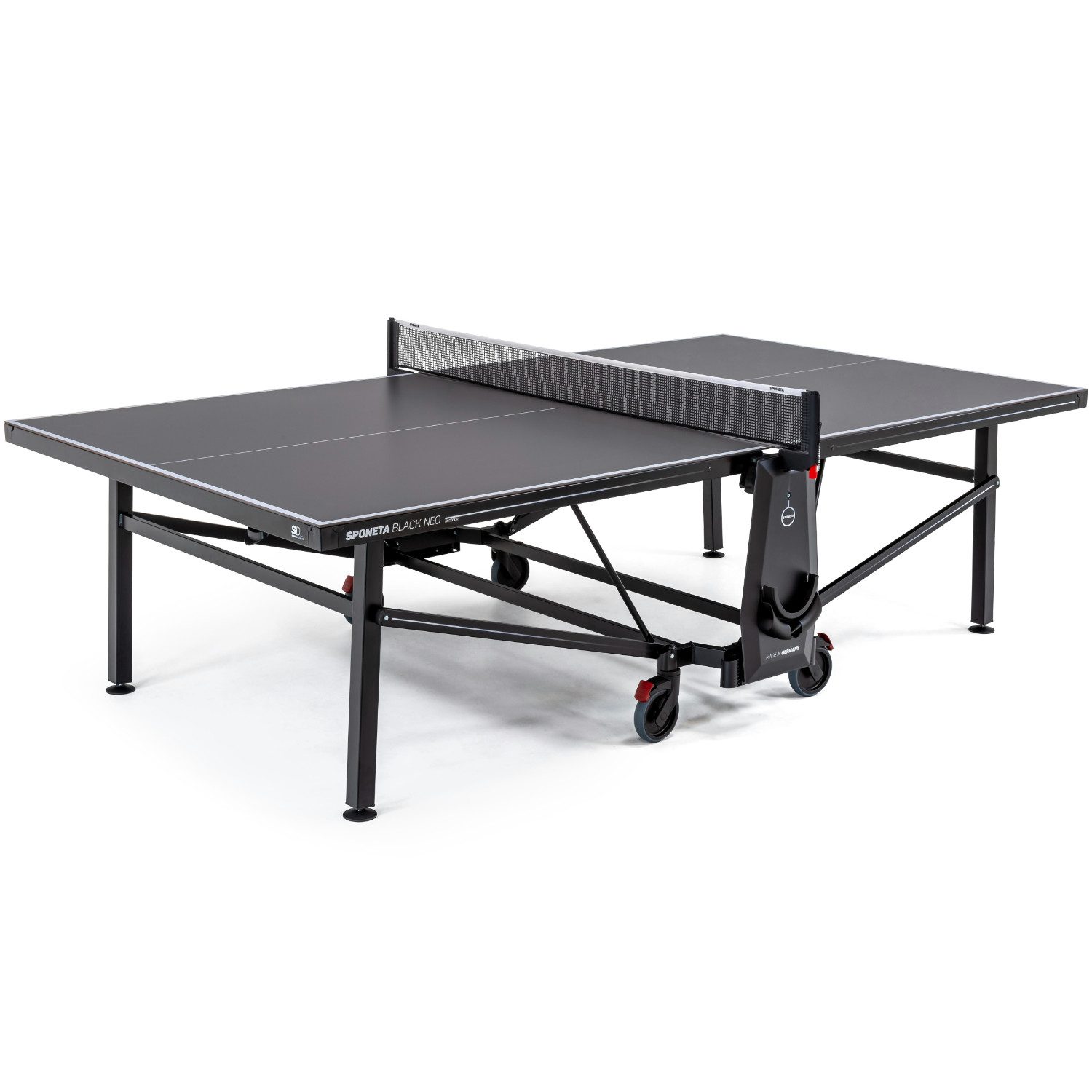 Sponeta Tischtennisplatte Design Line "SDL Black NEO Outdoor", Netzgarnitur ist im Lieferumfang enthalten