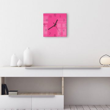 DEQORI Wanduhr 'Unifarben - Rosa' (Glas Glasuhr modern Wand Uhr Design Küchenuhr)