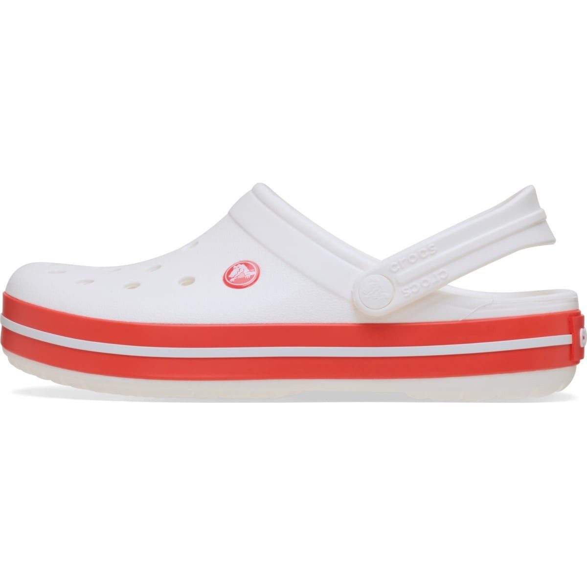 Crocs Sandale Crocband Clog weiss/rot Badeschuh – Bild 4 von 5