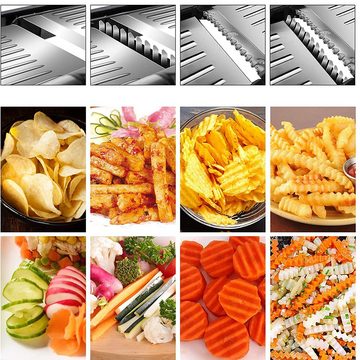 Bedee Gemüsehobel Verstellbarer Küchenreibe Julienne-Schneider, Kunststoff + Edelstahl, (Set, 1-St., Für Gemüse - Gemüse Schneider), Food Slicer
