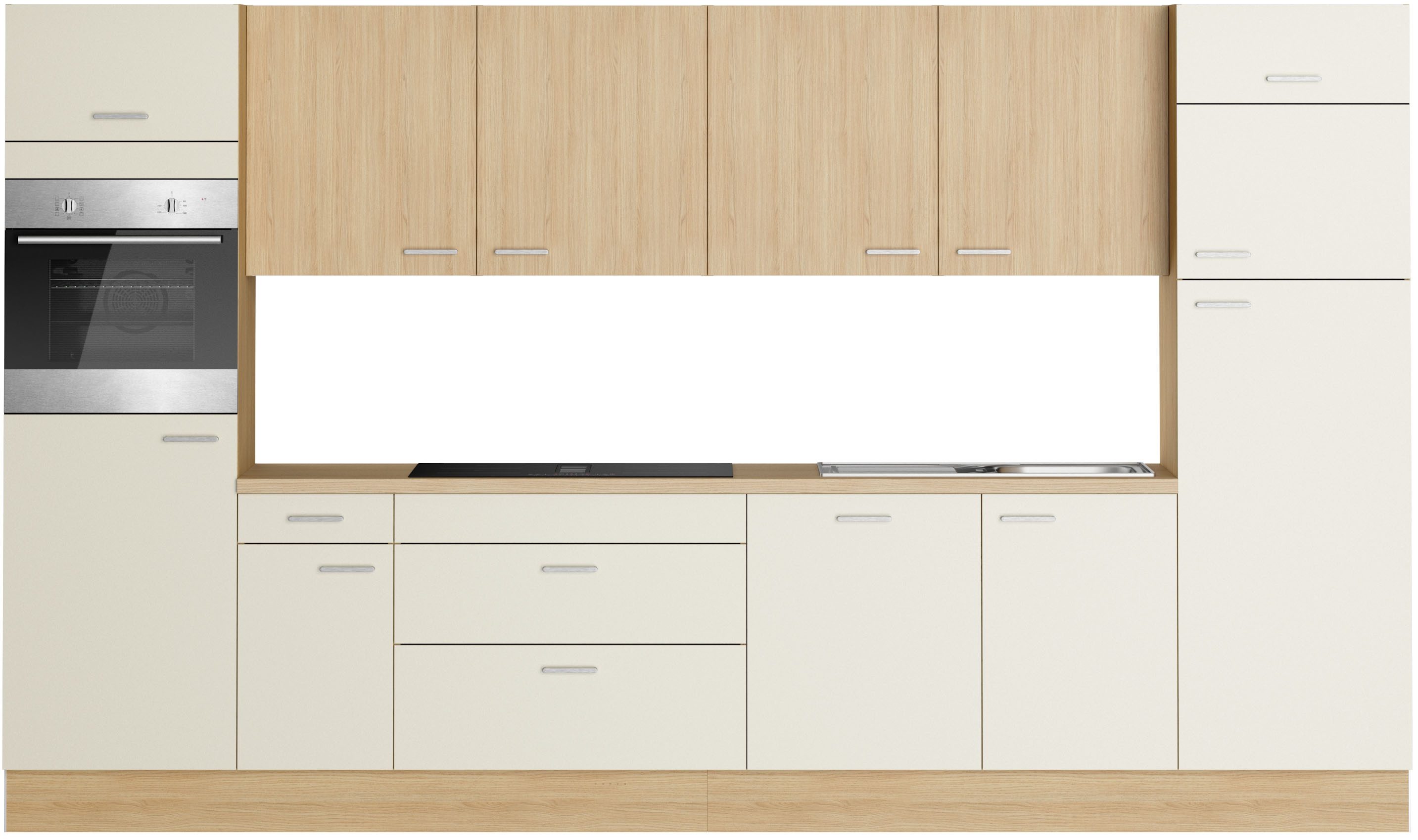 KOCHSTATION Küchenzeile KS-Lucy, Breite 360 cm, Soft-Close, inkl. Zubehör, wahlweise mit E-Geräten