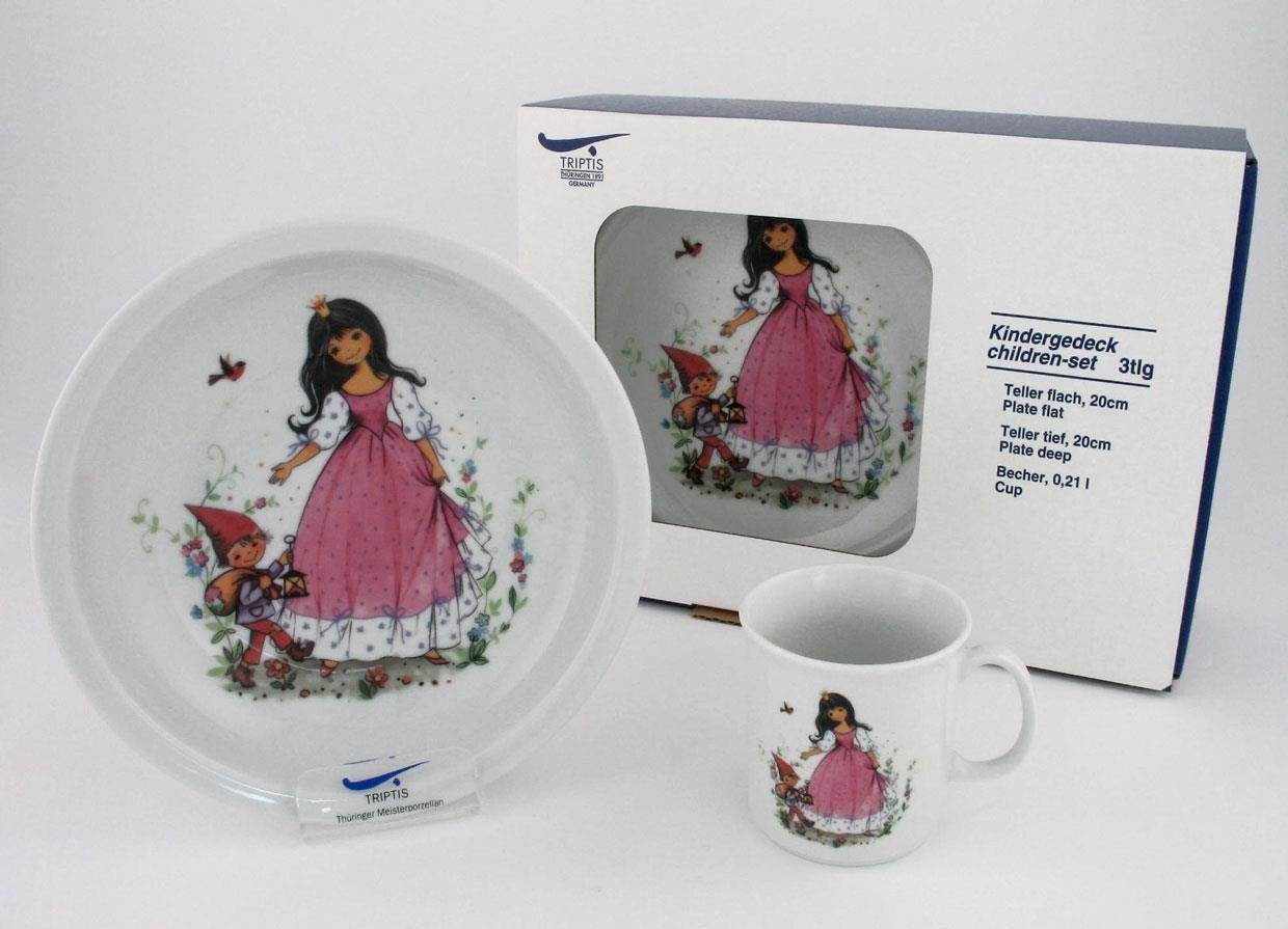 TRIPTIS® Thüringer Meisterporzellan Детская посуда-Set Triptis Schneewittchen Kinderset 3tlg., 1 Personen, Porzellan