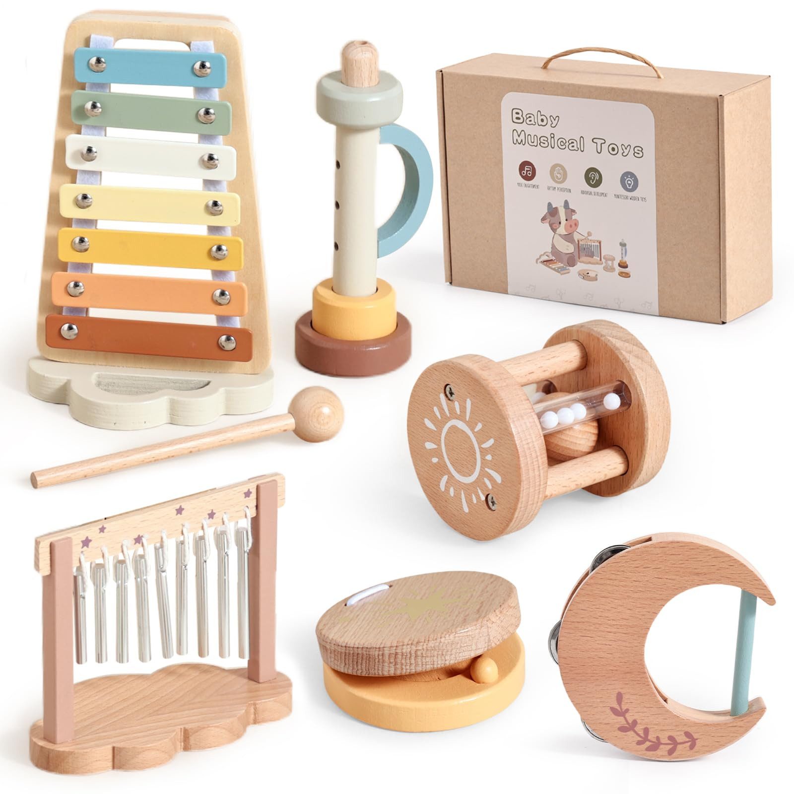 CLTYQ Spielzeug-Musikinstrument Baby Musikinstrumente Montessori-Holzspielz günstig online kaufen
