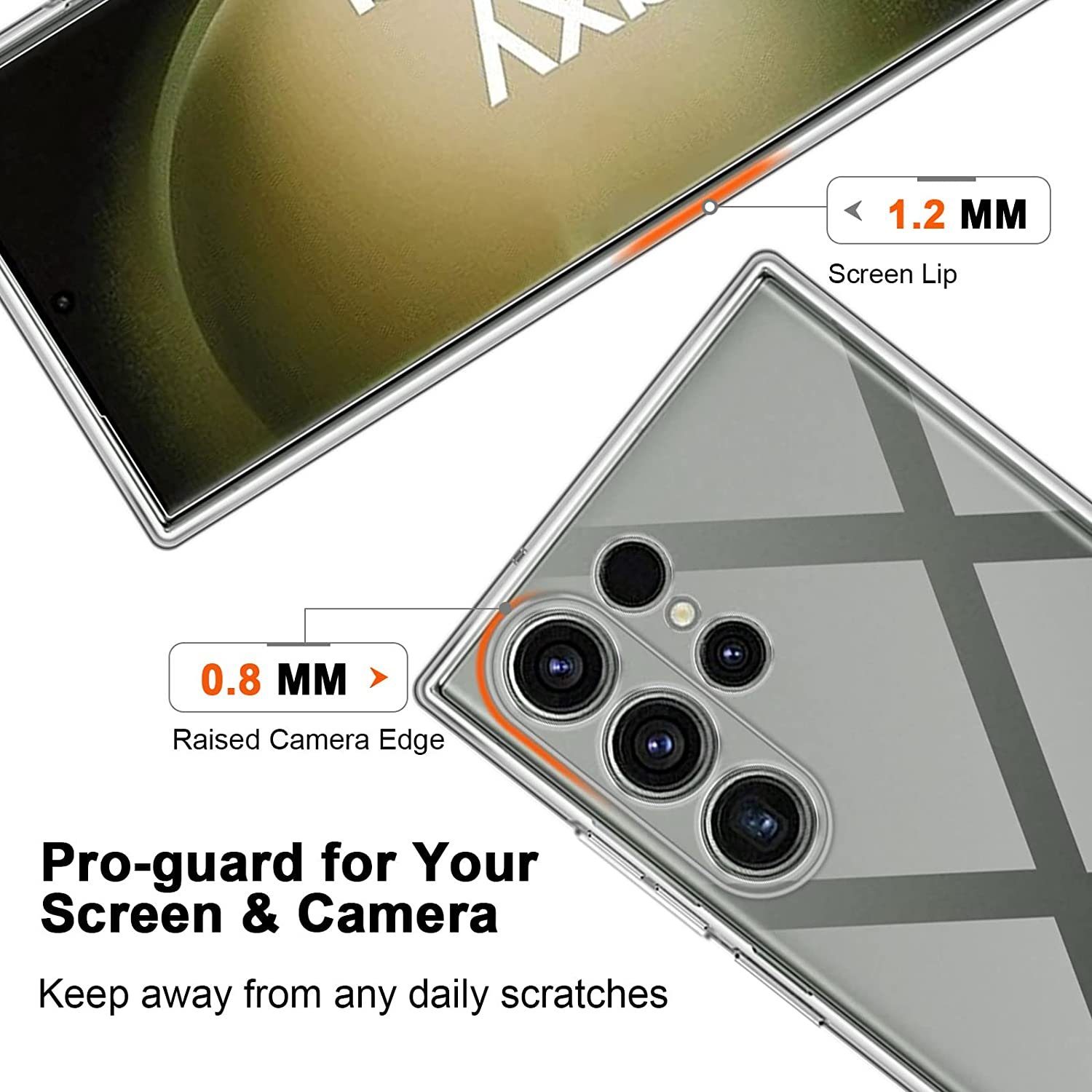 MSM Handyhülle Hülle für Samsung Galaxy S23 / Plus / Ultra Silikon Schutz Case Klar