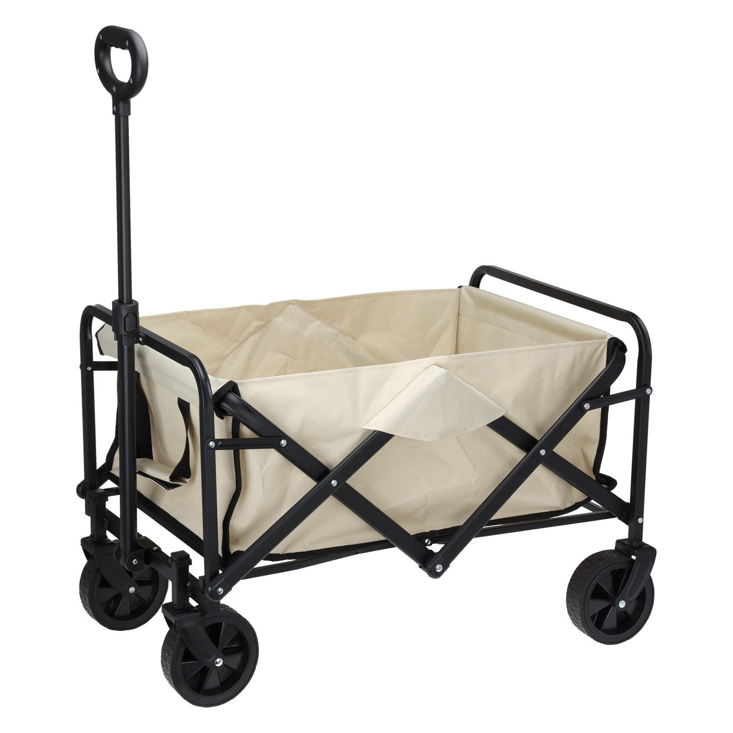 Mojawo Bollerwagen Faltbarer Bollerwagen Transportwagen Handwagen Gartenwagen Beige