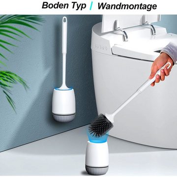 NUODWELL WC-Reinigungsbürste WC-Reinigungsbürste WC-Bürste und Halterung, Wand,WC-Bürstenkopf