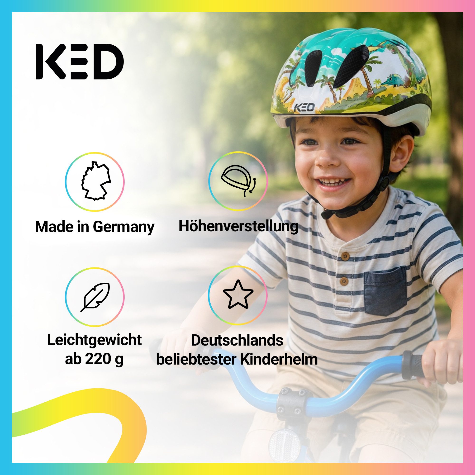 KED Fahrradhelm Meggy II Trend Kinderhelm, LED Rücklicht, MaxShell Technologie Und Präzise Größenverstellung – Bild 2 von 5
