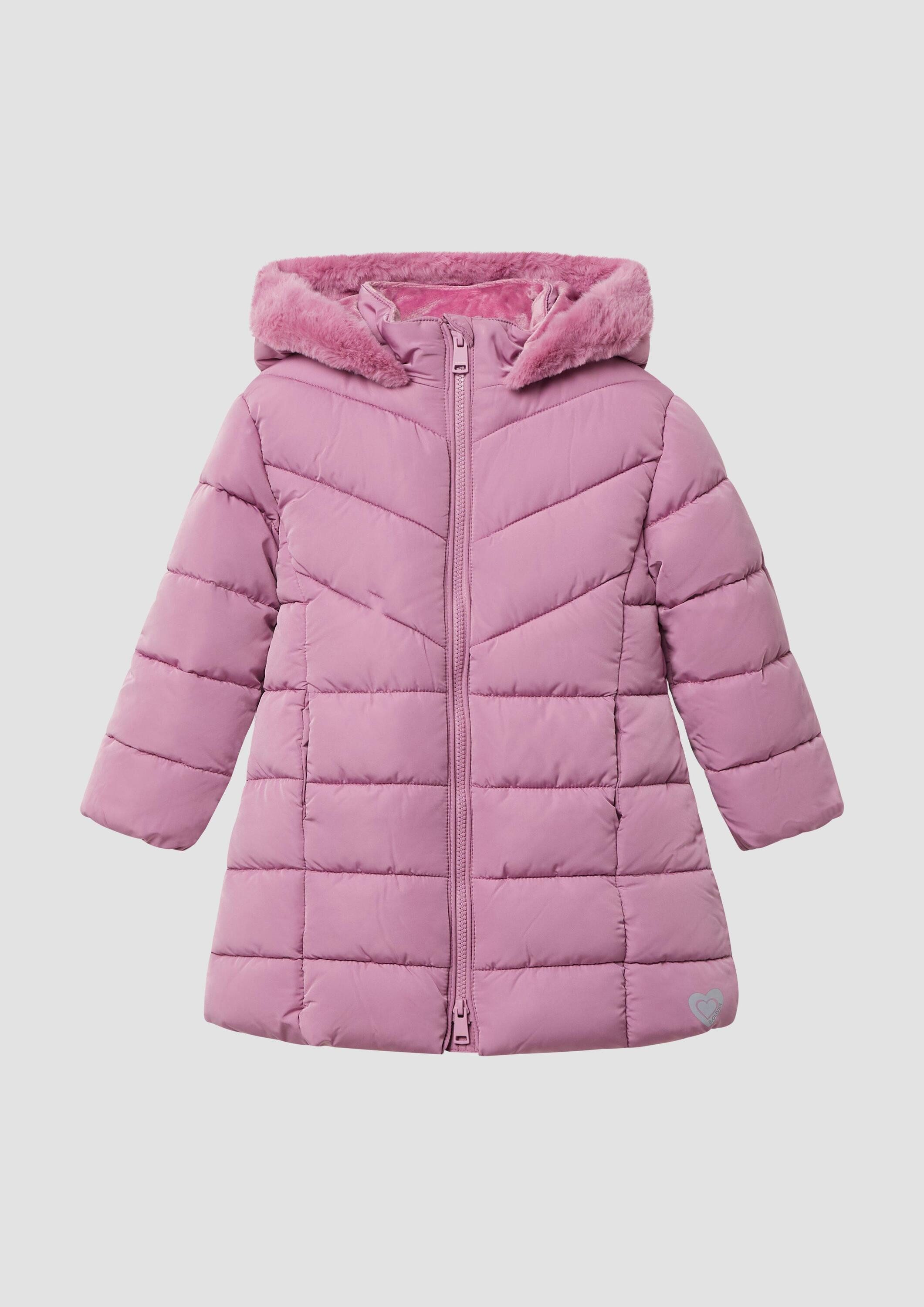 s.Oliver Wintermantel Outdoor-Mantel Wärmender Steppmantel mit Teddyplüsch-Futter