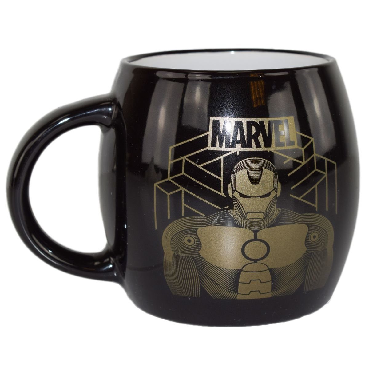 Motiv Tasse Keramik, in ml, Bauch Tasse Avengers 380 authentisches doppelseitiges Marvel Schwarz mit Stor Design