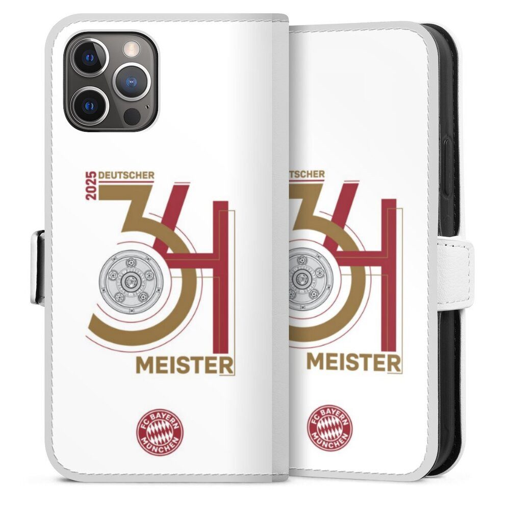 DeinDesign Handyhülle FC Bayern München Meister Offizielles Lizenzprodukt, Apple iPhone 12 Pro Hülle Handy Flip Case Wallet Cover