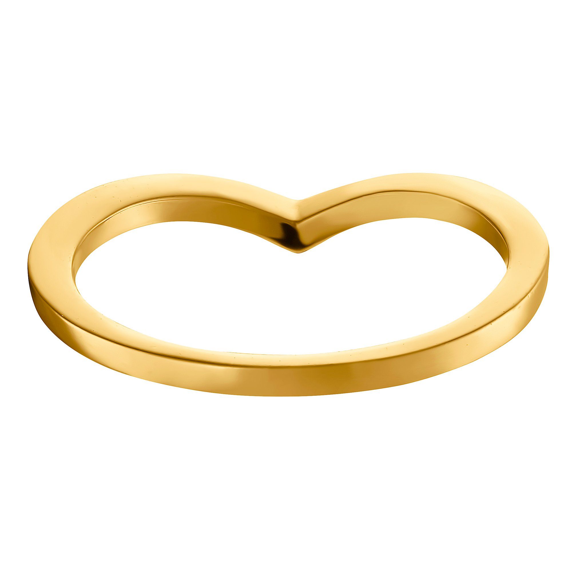 (Ring, Fingerring Lia Geschenkverpackung), inkl. poliert Schlichter silberfarben 1-tlg., Fingerring goldfarben Frauen Heideman