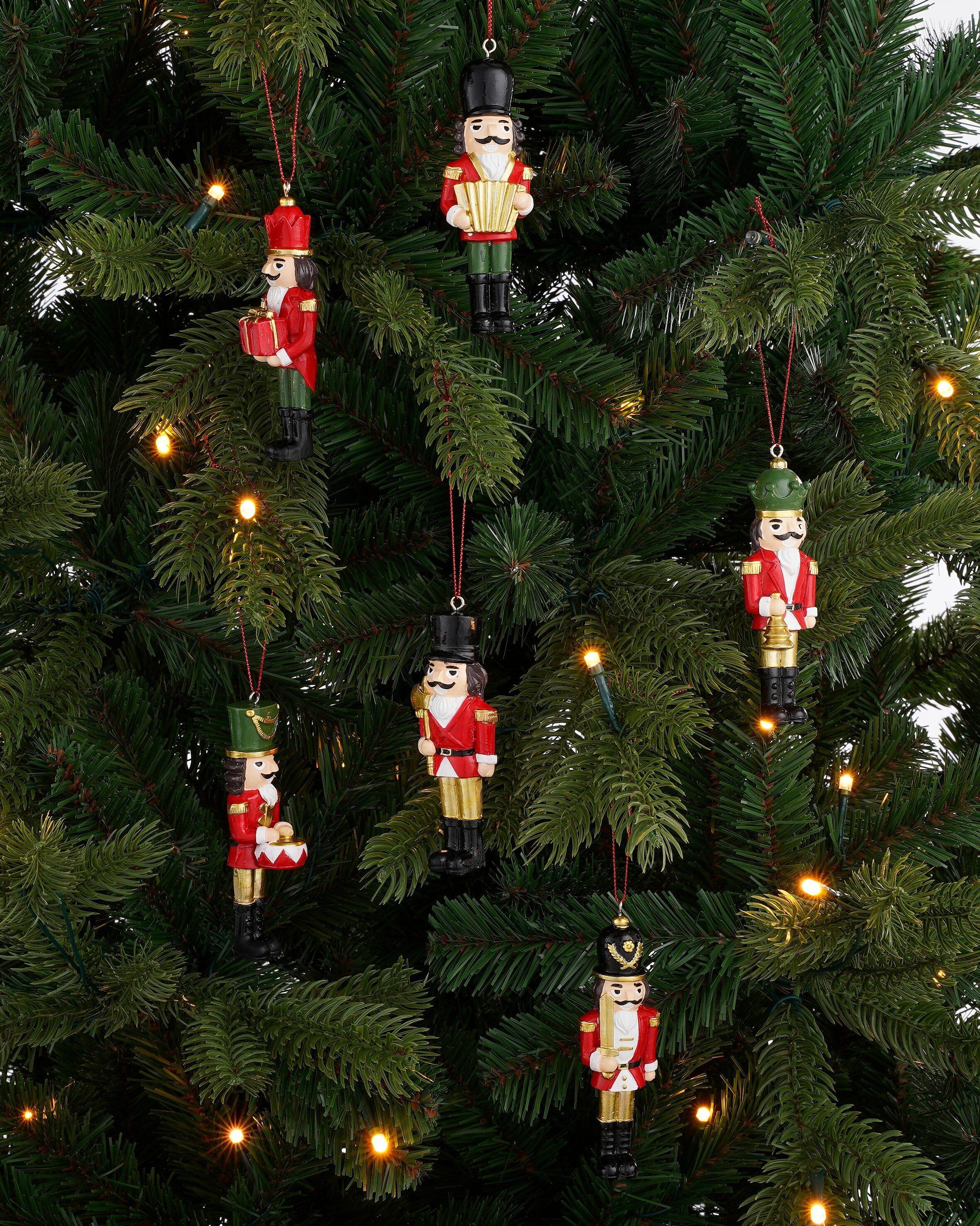 Mica Decorations Weihnachtsbaumkugel Mica Decorations Ornament Nussknacker rot 6 Stueck - l4xw2xh10,5cm