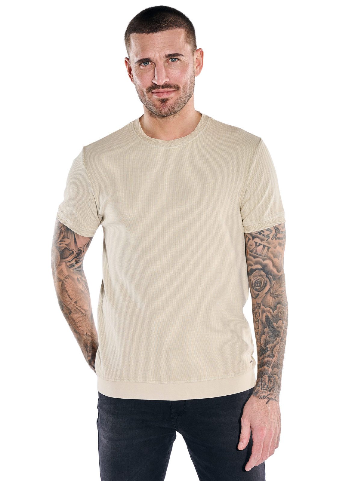 T-Shirt Herren Rundhals T-Shirt, Beige