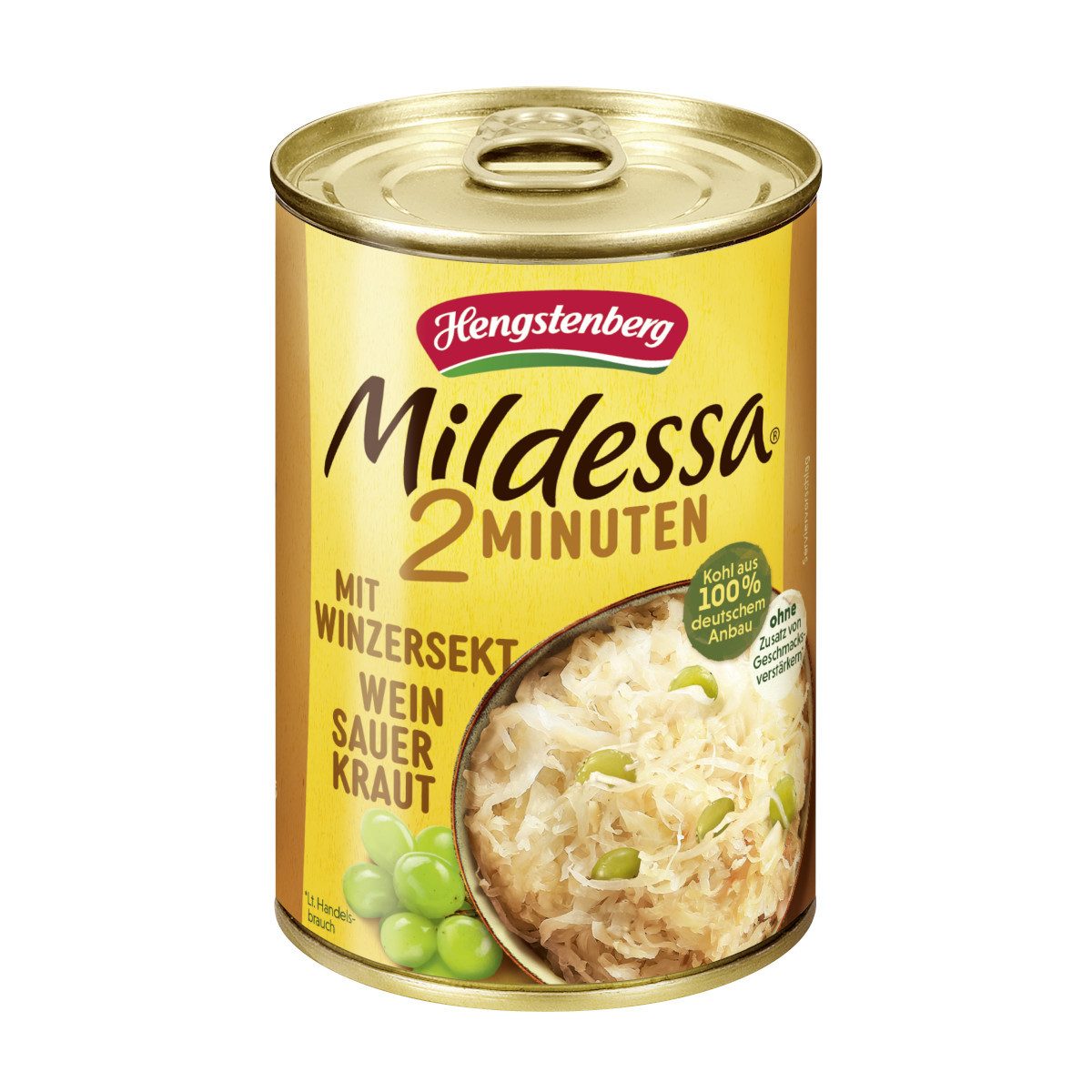 Hengstenberg Fertiggericht, Mildessa Weinsauerkraut mit deutschem Winzersekt ATG 350g Dose 425 ml