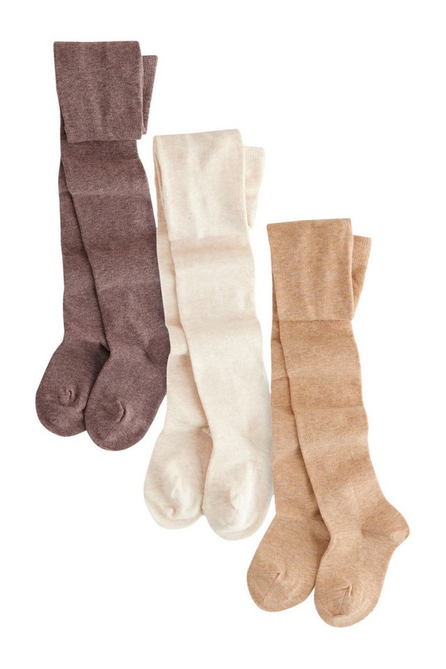 Next Strickstrumpfhose Strumpfhosen mit hohem Baumwollanteil, 3-er Pack (3 St)