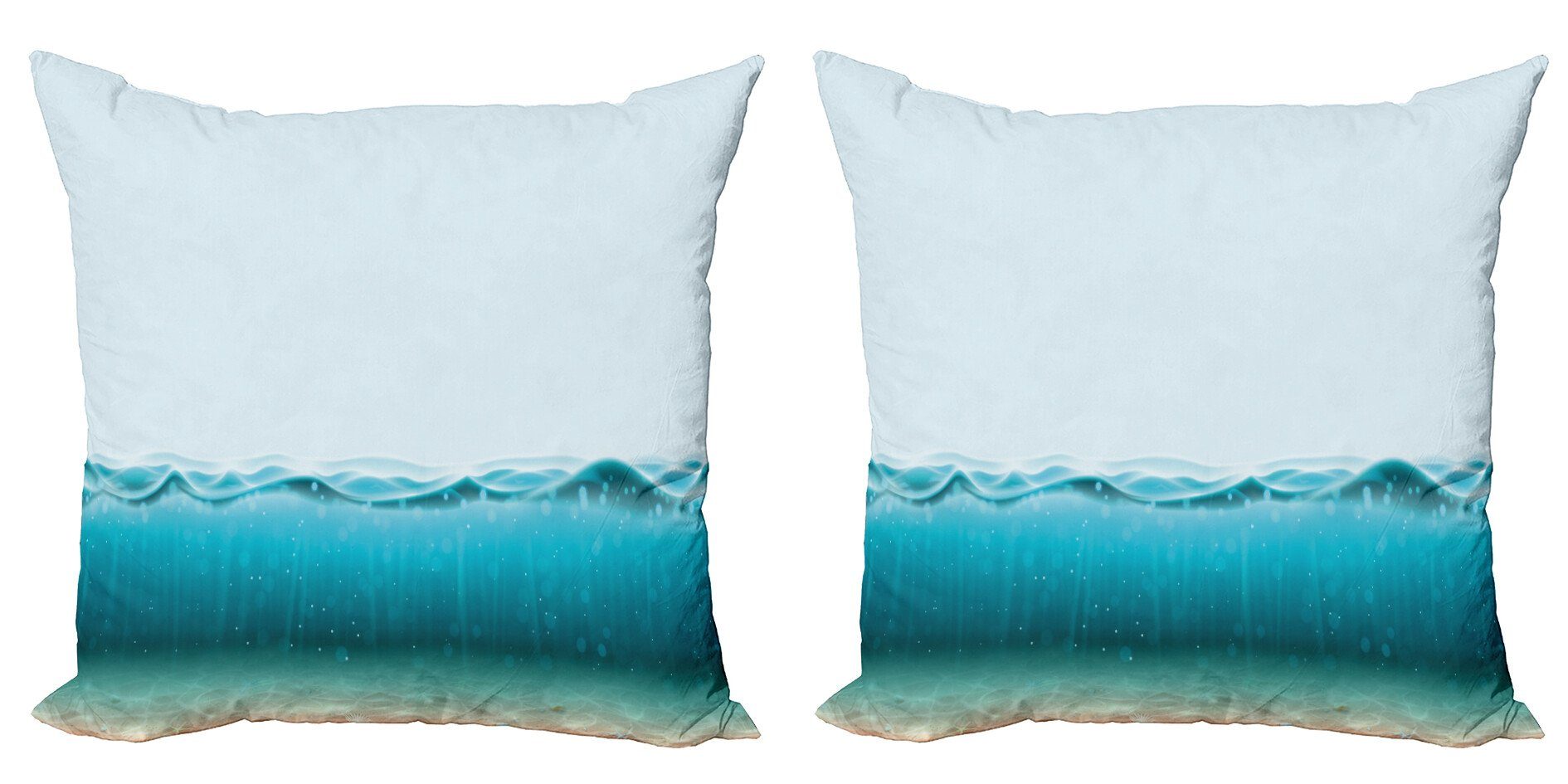 Kissenbezüge Modern Accent Doppelseitiger Digitaldruck, Abakuhaus (2 Stück), Seestück Tief unter Wasser und Wellen
