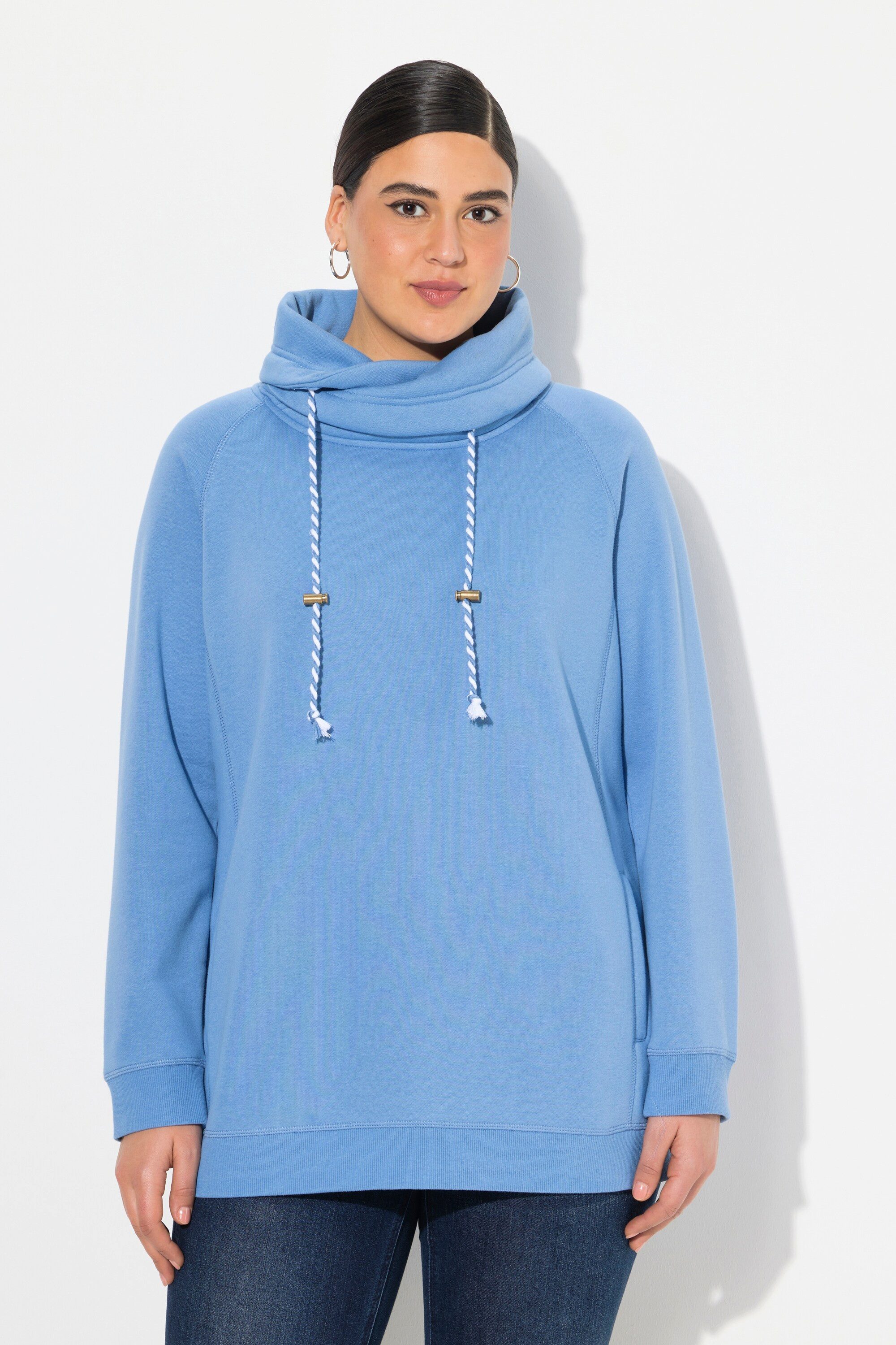 Ulla Popken Sweatshirt Bis 64 Sweatshirt mit Stehkragen Pullover günstig online kaufen