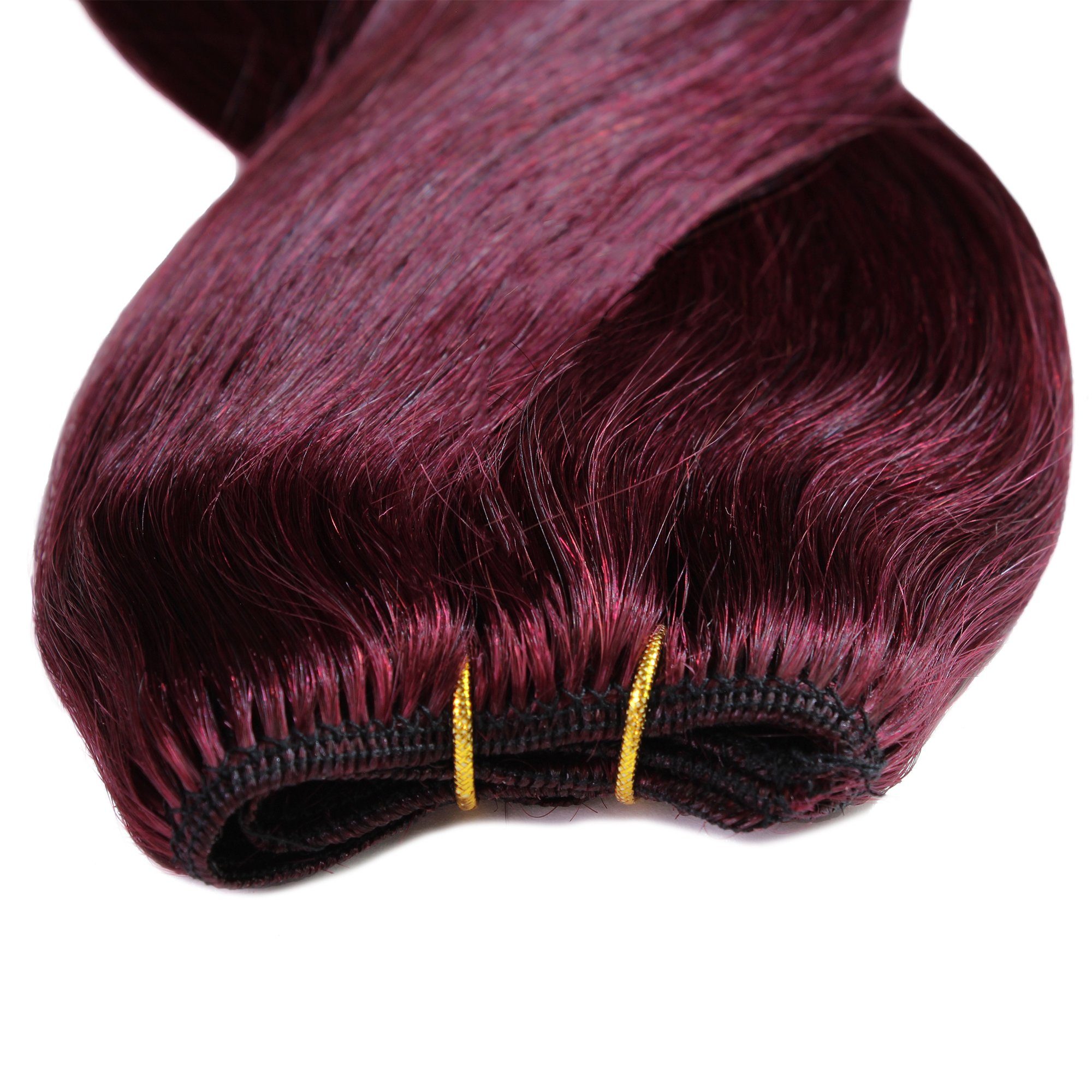 hair2heart Echthaar-Extension Premium Echthaartresse #55/66 Hellbraun Violett 30cm