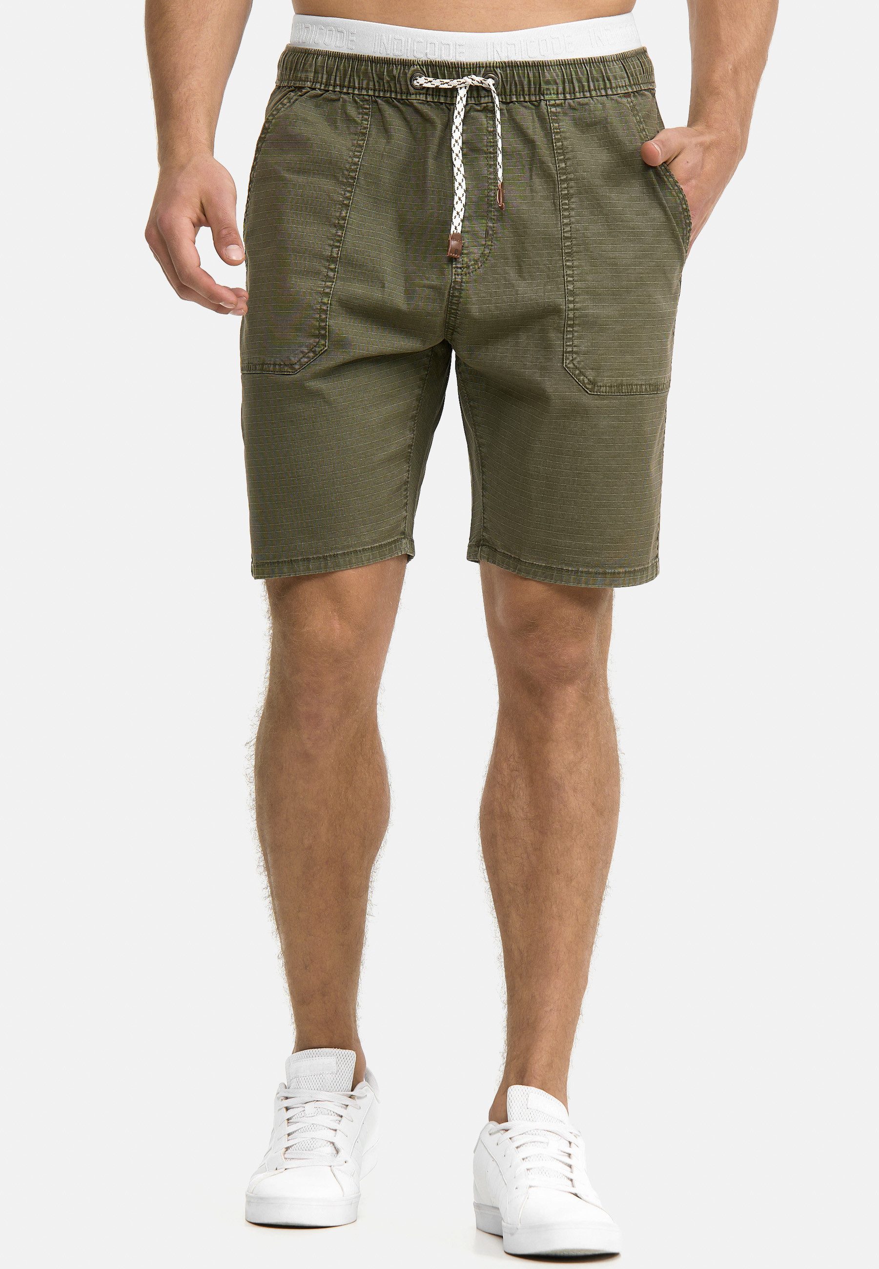 INDICODE Chinoshorts Herren Stoufville Chino Shorts Herrenshorts aus elastischer Baumwoll-Qualität, mit Kordelzug