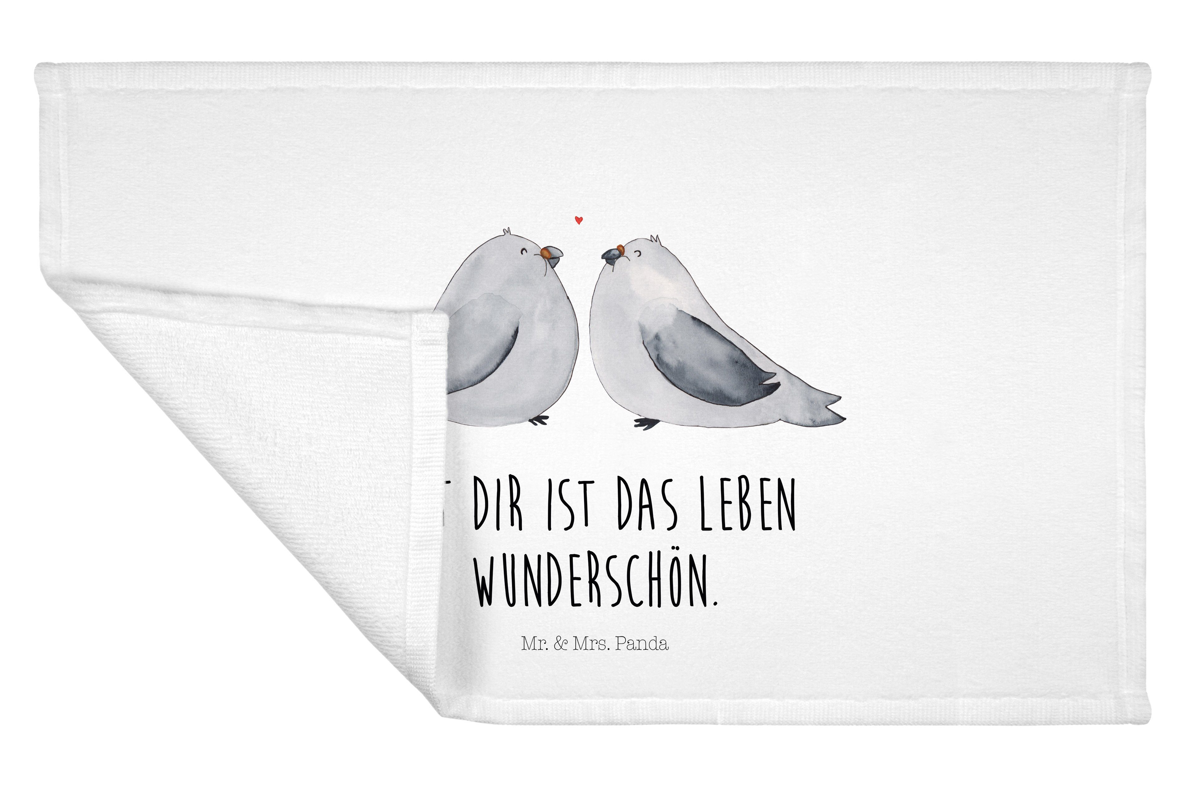 Mr. & Mrs. Panda Handtuch Turteltauben - - Sport (1-St) Handtuch, Verheiratet, Fr, Liebe Geschenk, Weiß