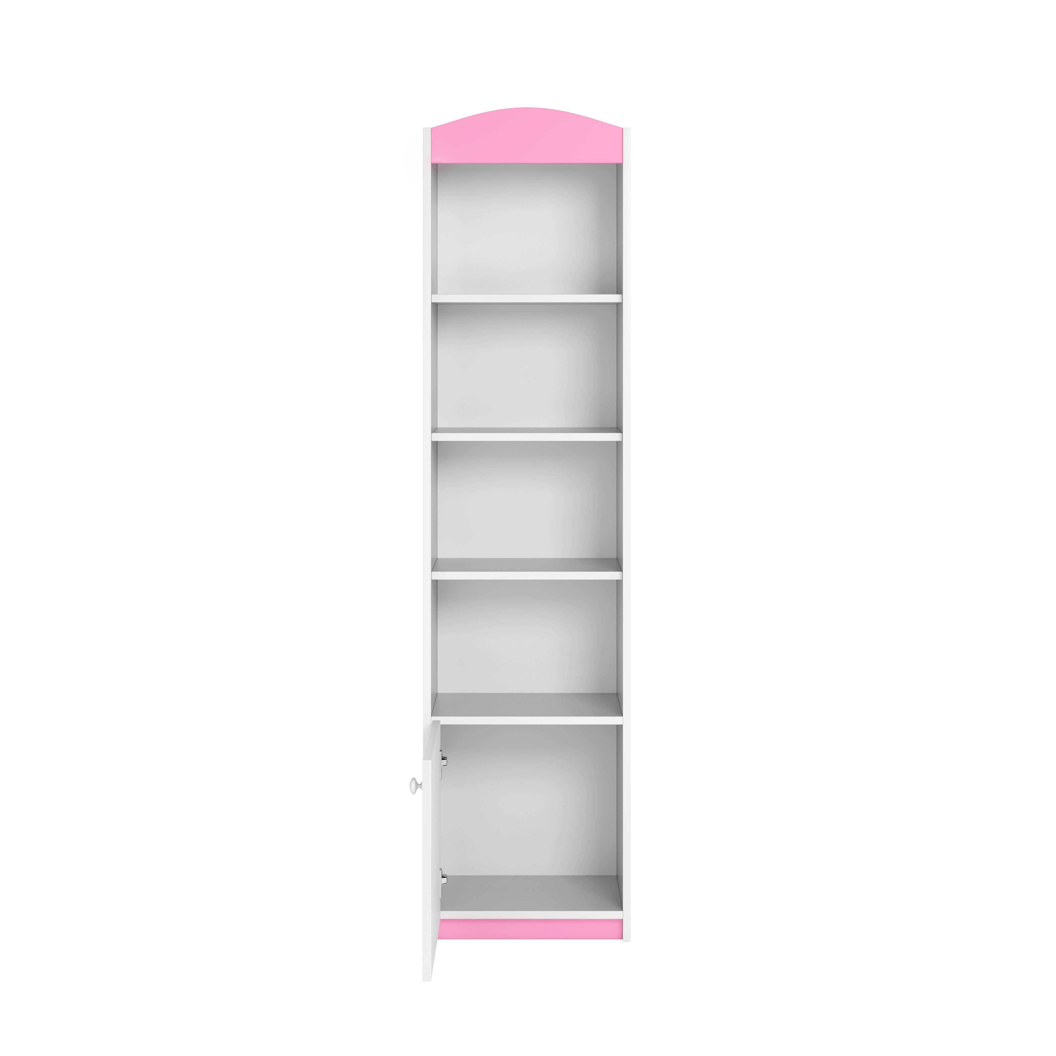 mit Abschließbarer rosa Bücherregal Bjird Ablagefach Einzelbücherregal, Babydream mit und 4 Einlegeböden Tür