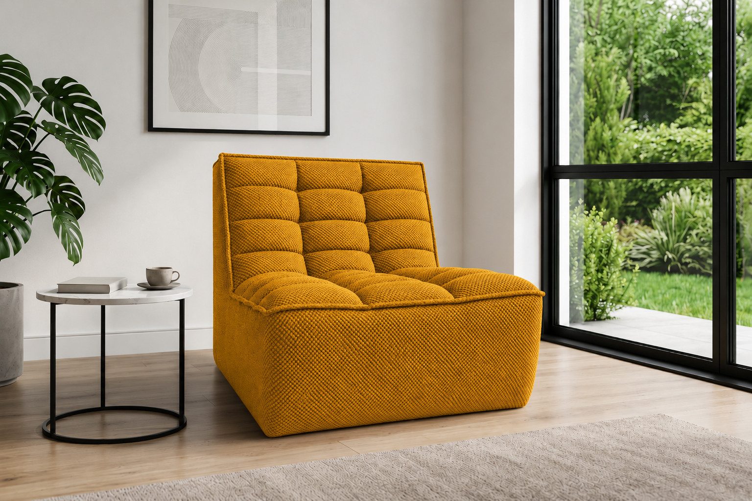 Kaiser Möbel Sessel in POP Plüschstoff, LAZY (Einzelartikel, Einzelsessel), Modulares Design, 3D-Plüschstoff, kombinierbar mit weiteren Modulen