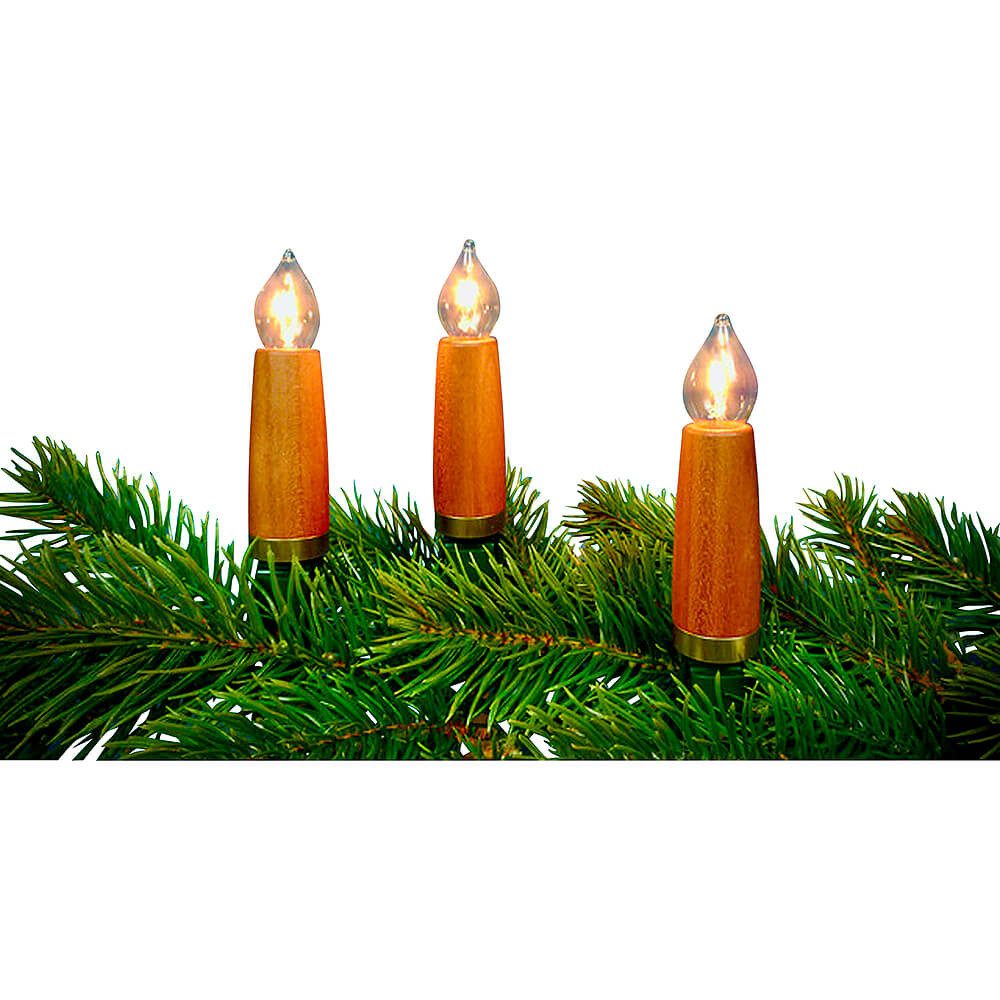 NARVA Schwibbogen NARVA Exclusive Lichterkette mit 20 Holzschaftkerzen aus Kirschholz -