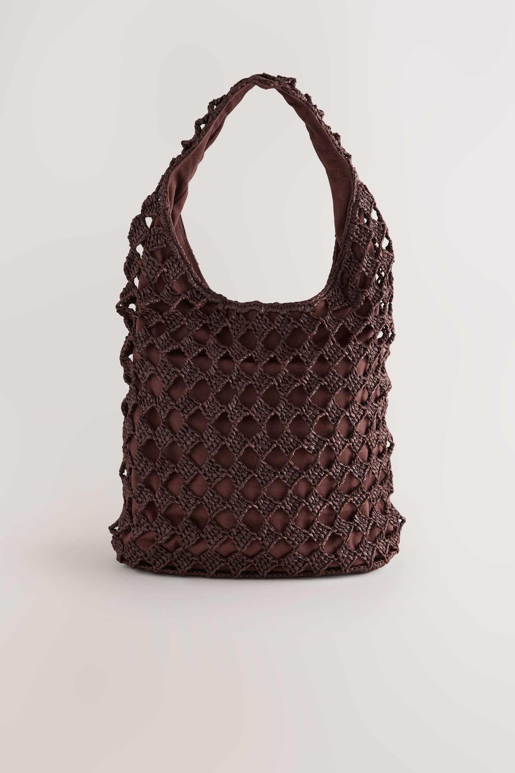 Next Schultertasche Schultertasche in Häkeloptik mit Muschelanhänger (1-tlg)