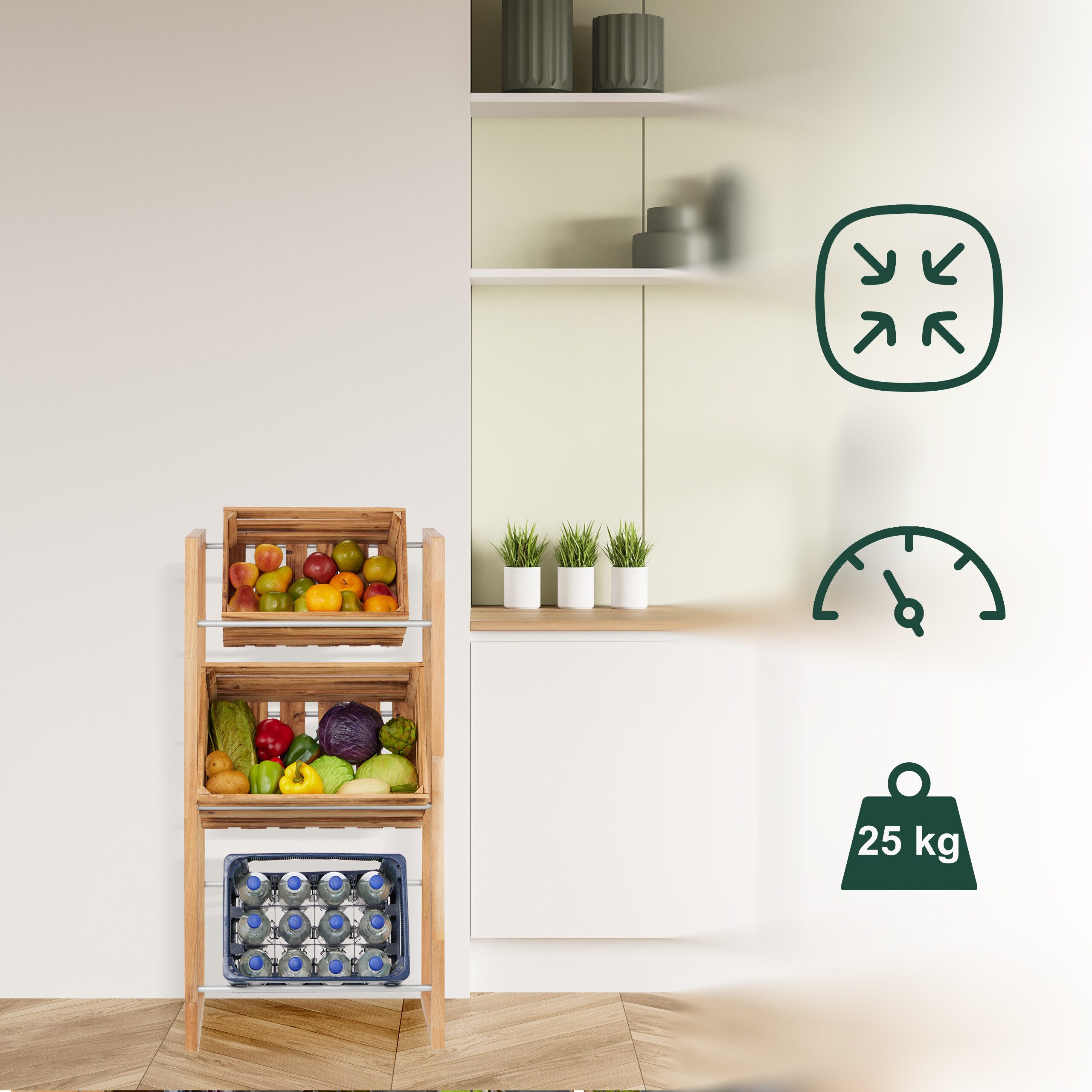 relaxdays Kastenständer Getränkekistenregal für 3 Kisten günstig online kaufen