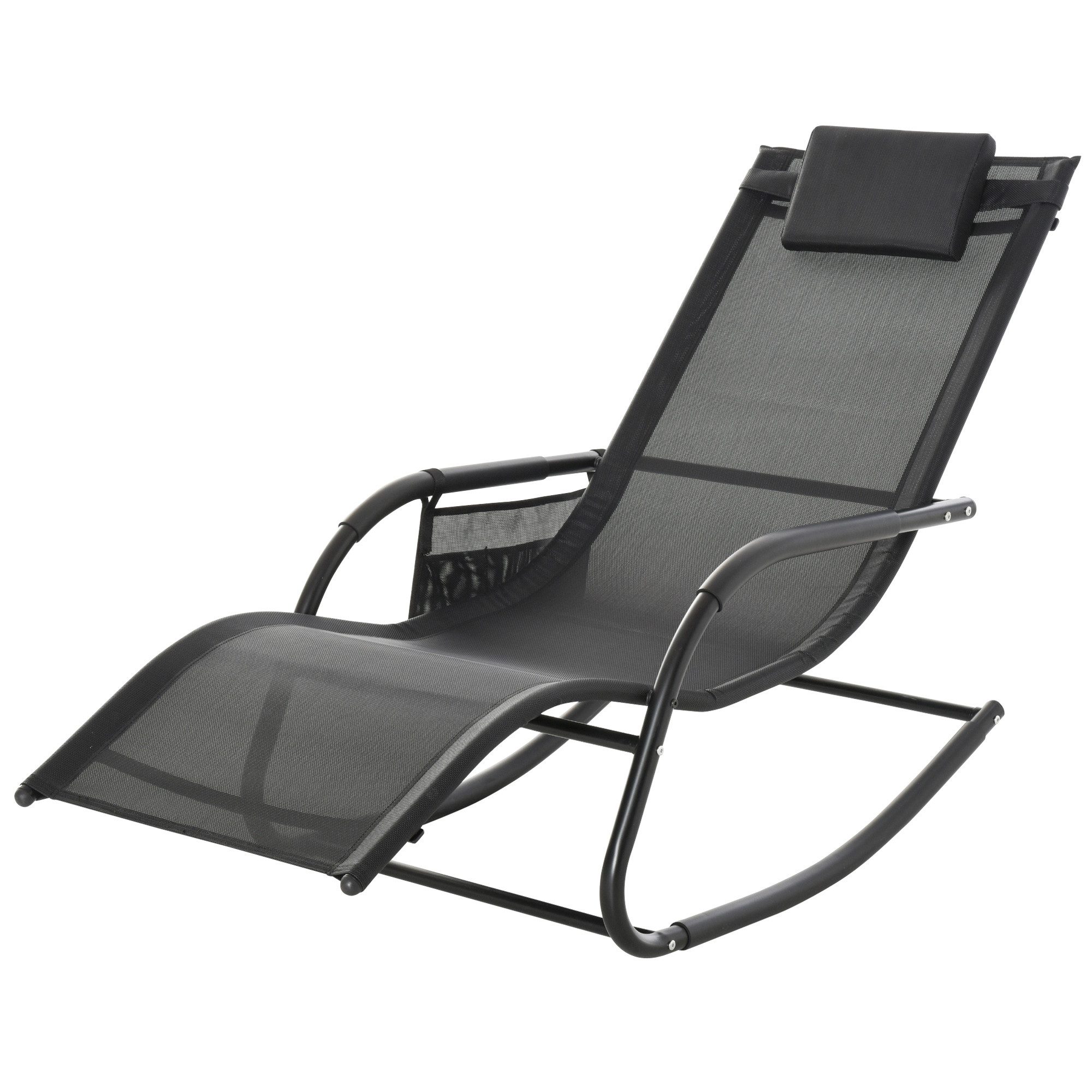 Outsunny Schaukelstuhl mit Seitentasche (Relaxsessel, 1 günstig online kaufen