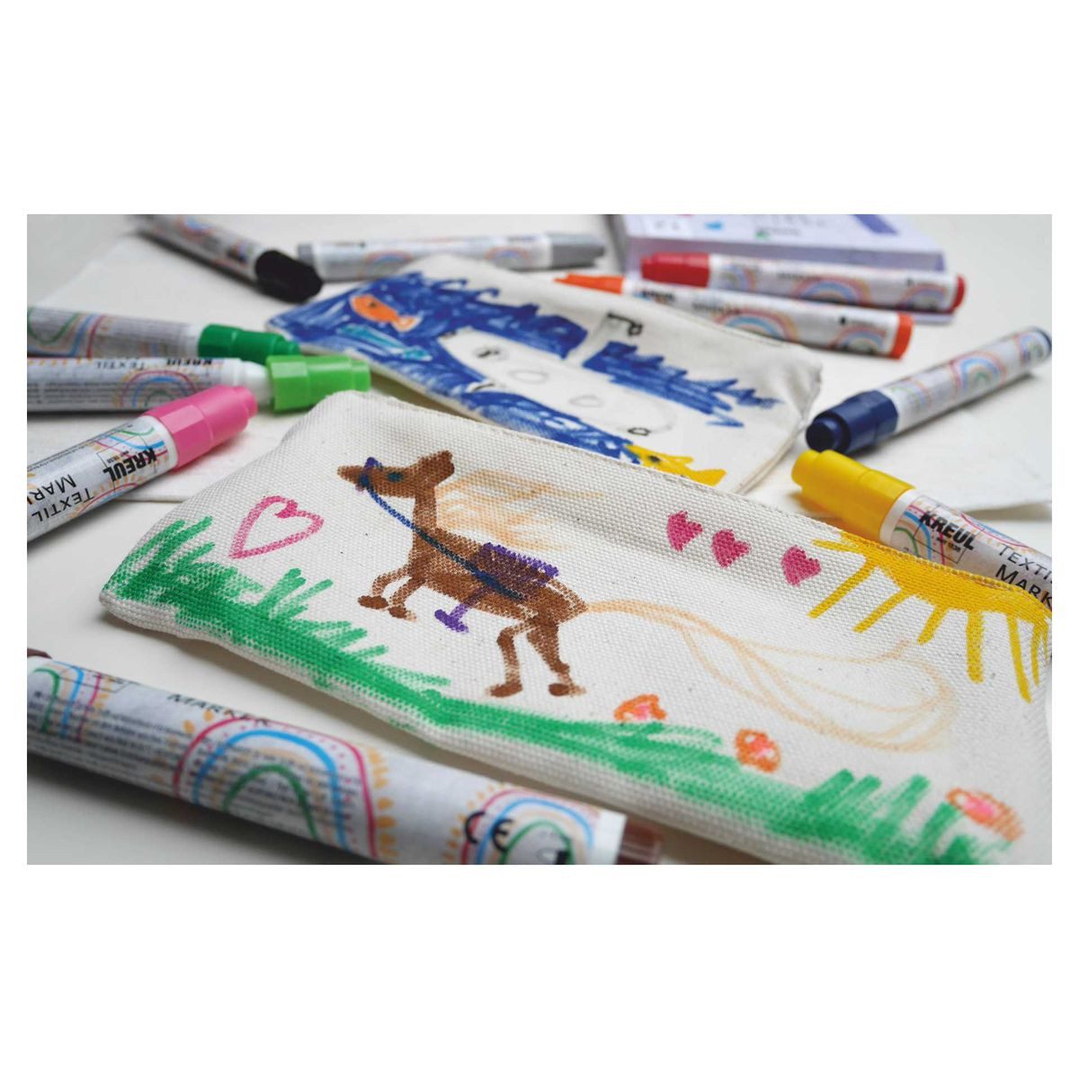 Thumbnail - C. KREUL Textilmarker KREUL Textilmarker Set Junior Color your case mit Baumwolltasche 8