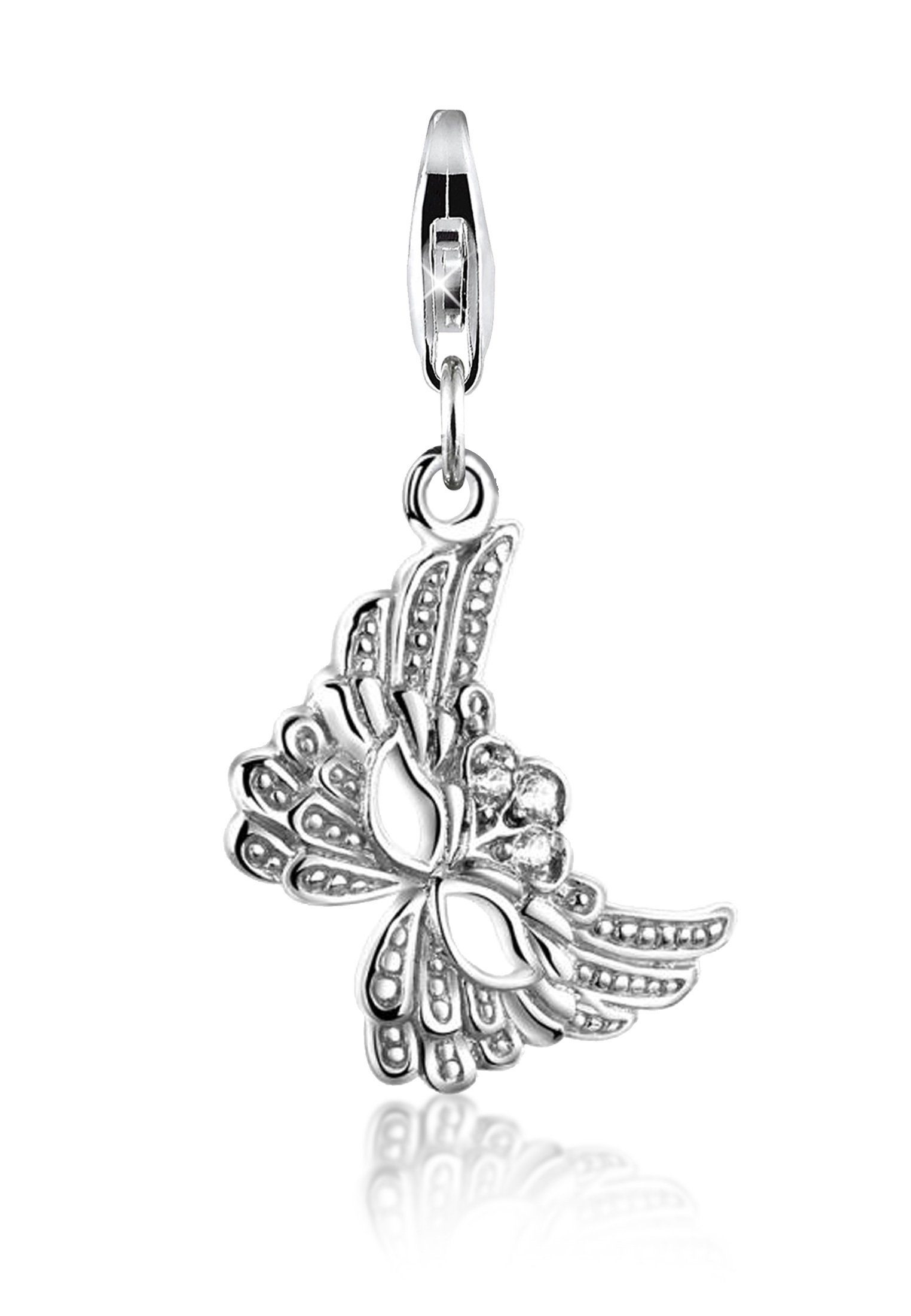 Nenalina Charm-Einhänger Anhänger Masken-Symbol Zirkonia 925 Silber