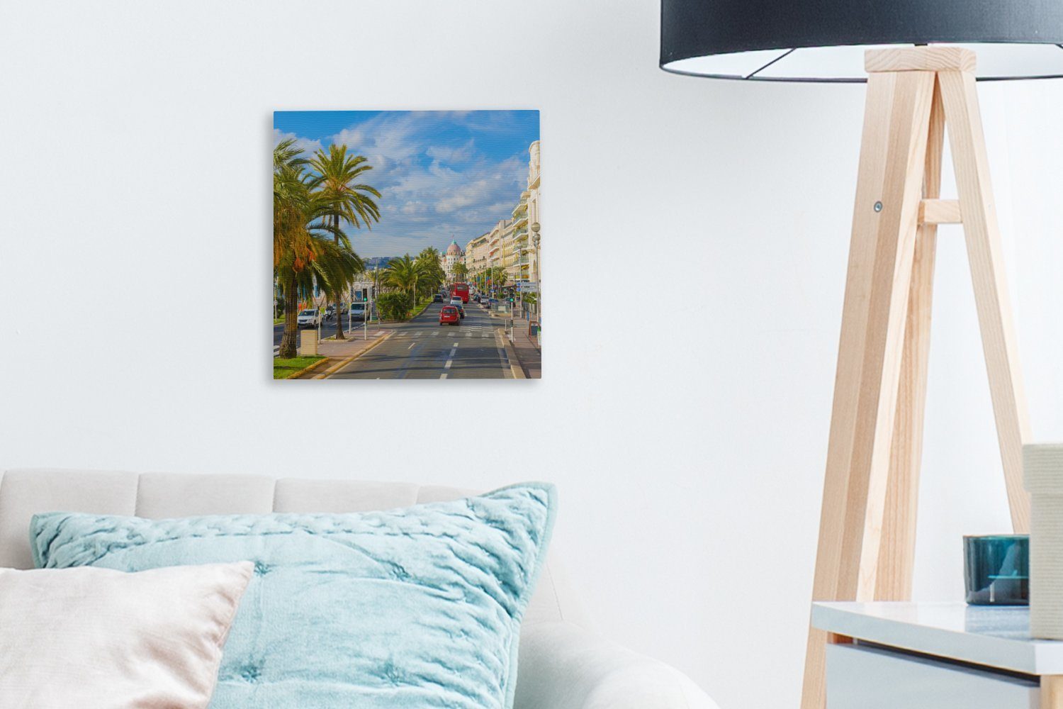(1 Palme, Wohnzimmer für St), Nizza - Schlafzimmer Frankreich Leinwand OneMillionCanvasses® - Bilder Leinwandbild