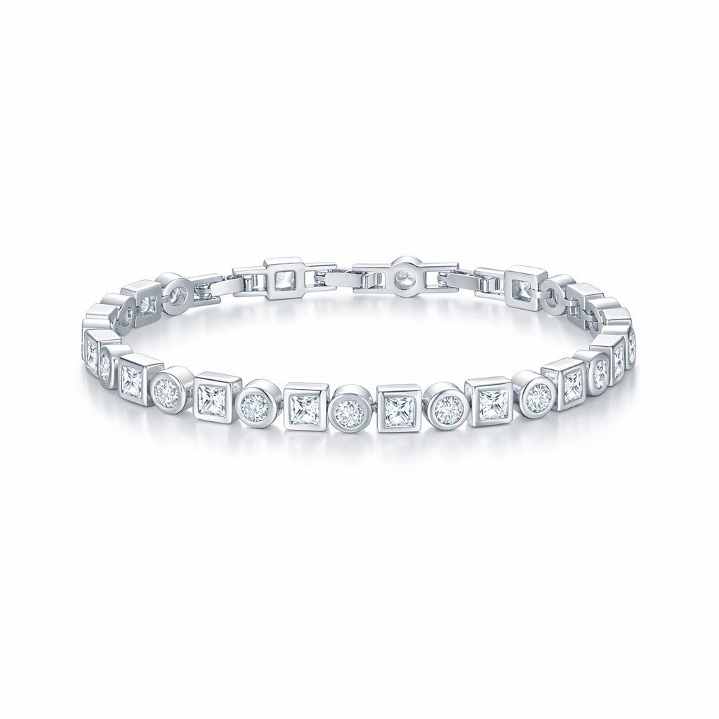 ROUGEMONT Armband Trendiges Damen Armband Tennisarmband -Quadsratisch elegant, Wasserfest