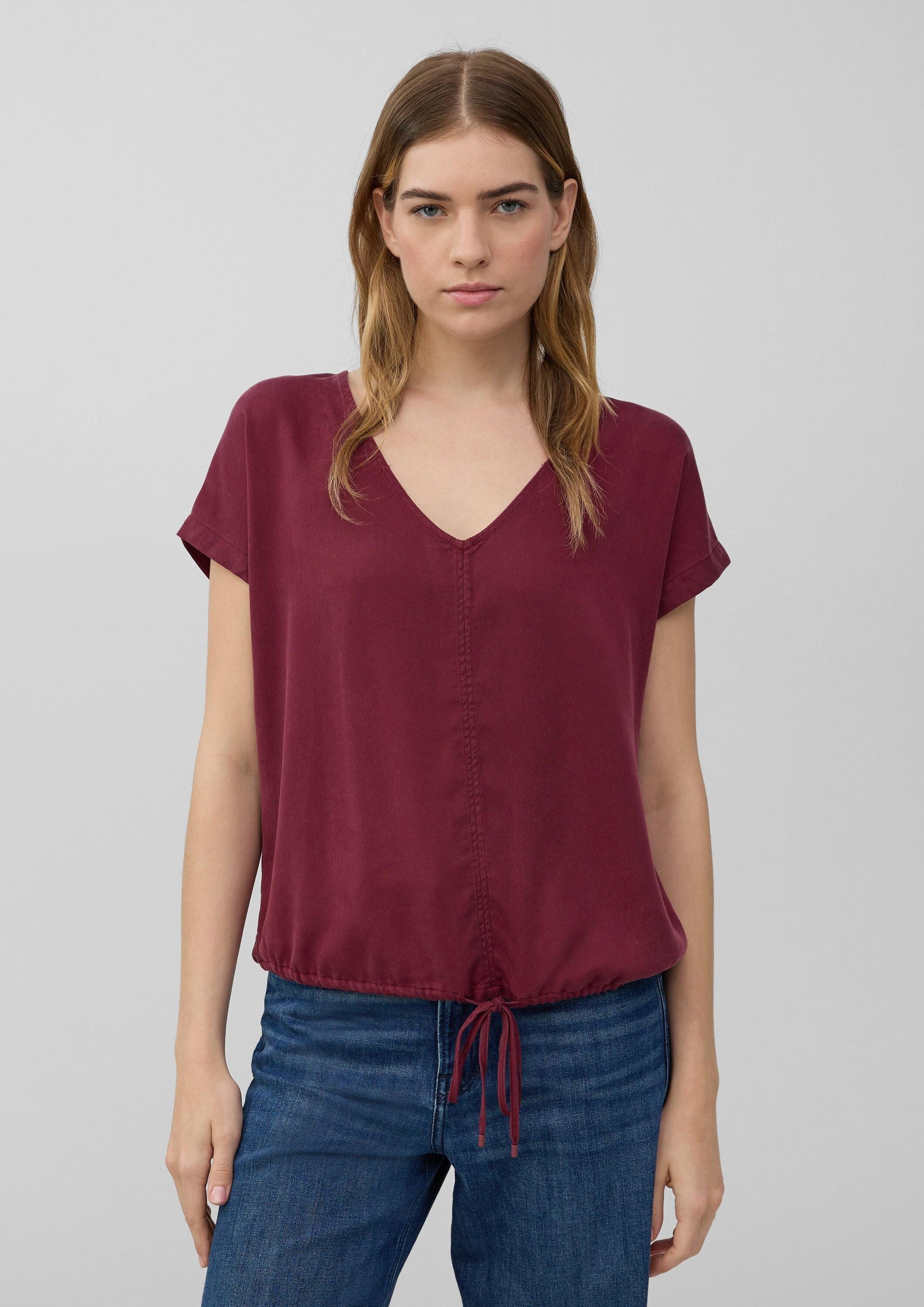 s.Oliver Blusentop Bluse Ärmellose Bluse aus Lyocell mit Tunnelzug am Saum günstig online kaufen