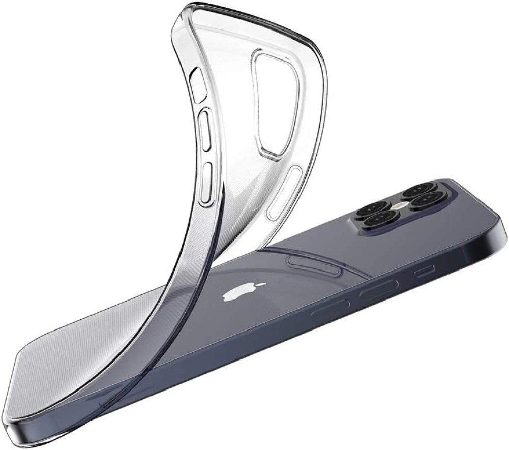 mit Displayschutz mit Silikon Silikon Schutz Sichtschutzfolie Sichtschutzglas Stoßfeste IPhone Set (Spar & für Zoll, OLi 2in1, Kamera 12 Mini, 5,4 Hülle 1-St., Privacy), Transparente TPU