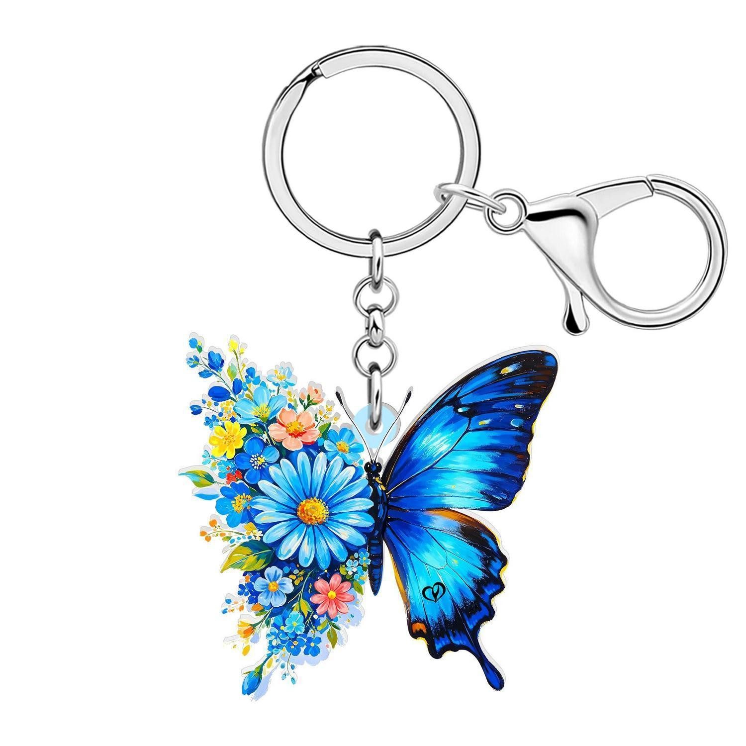 LuxusKollektion Schlüsselanhänger Schlüsselanhänger Schmetterling Acryl Sommergeschenk