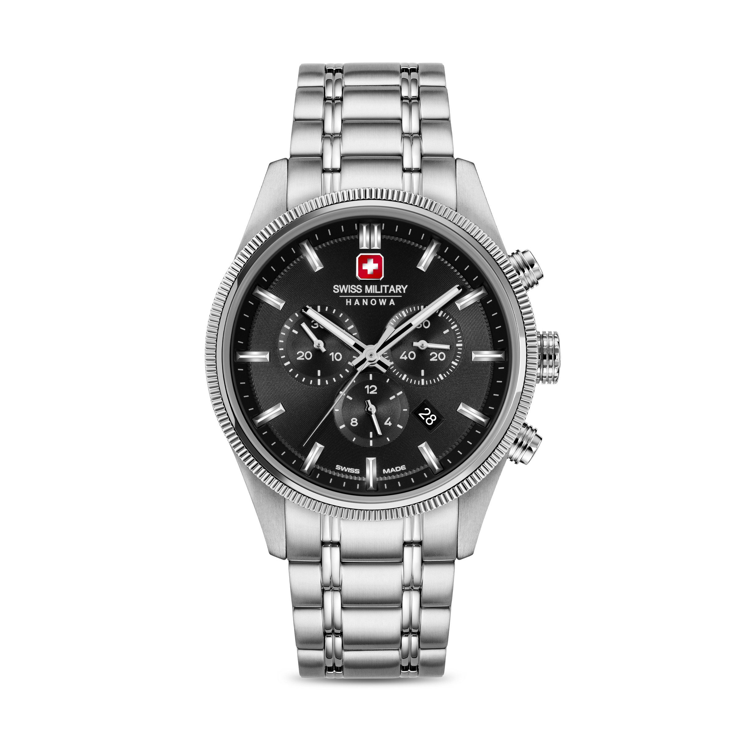 Swiss Military Hanowa Chronograph Airman First Class SMWGI0003102, Quarzuhr, Armbanduhr, Herrenuhr, Swiss Made, Edelstahlarmband, analog