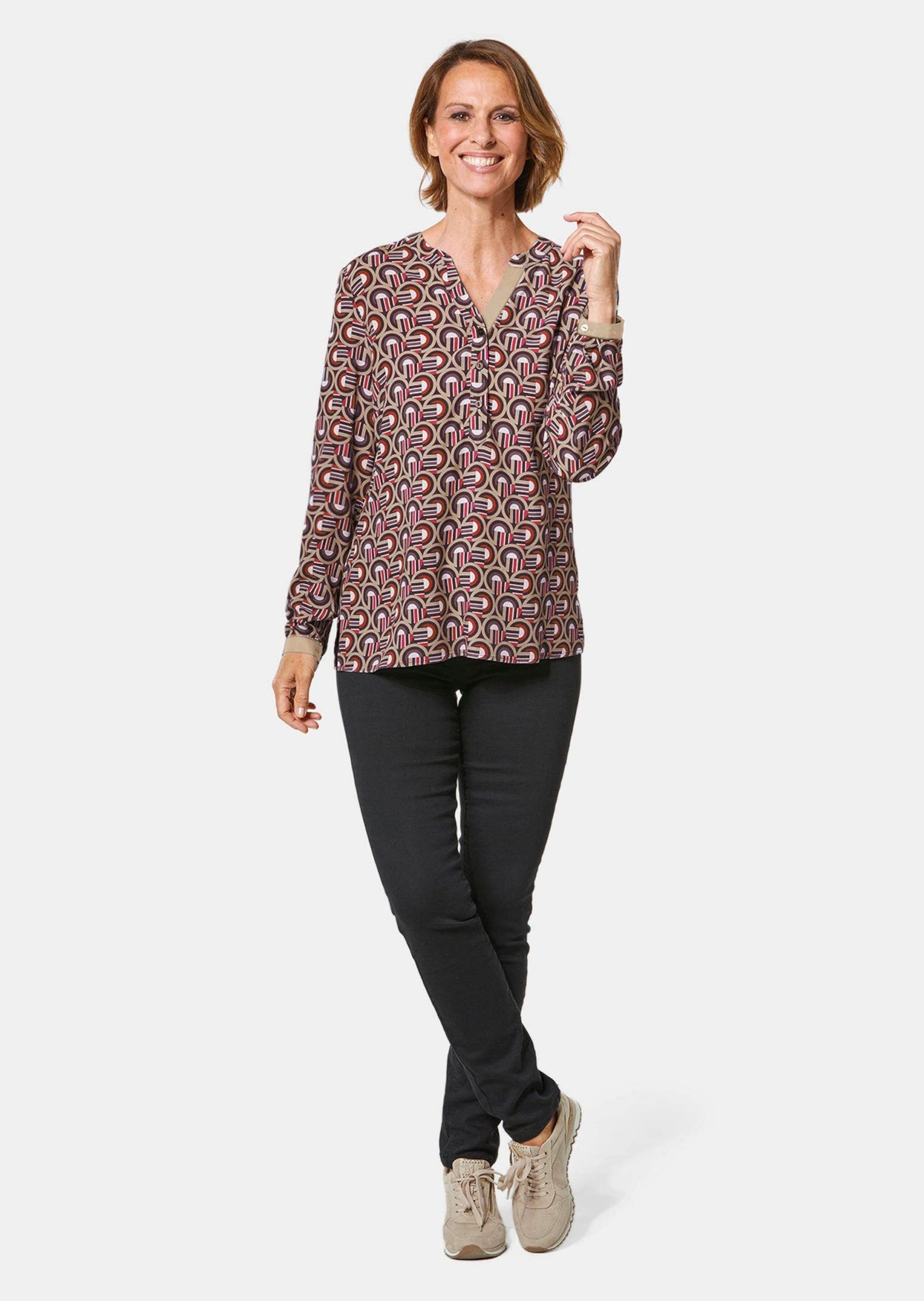 GOLDNER Schlupfbluse Moderne Druckbluse in legerer Form günstig online kaufen