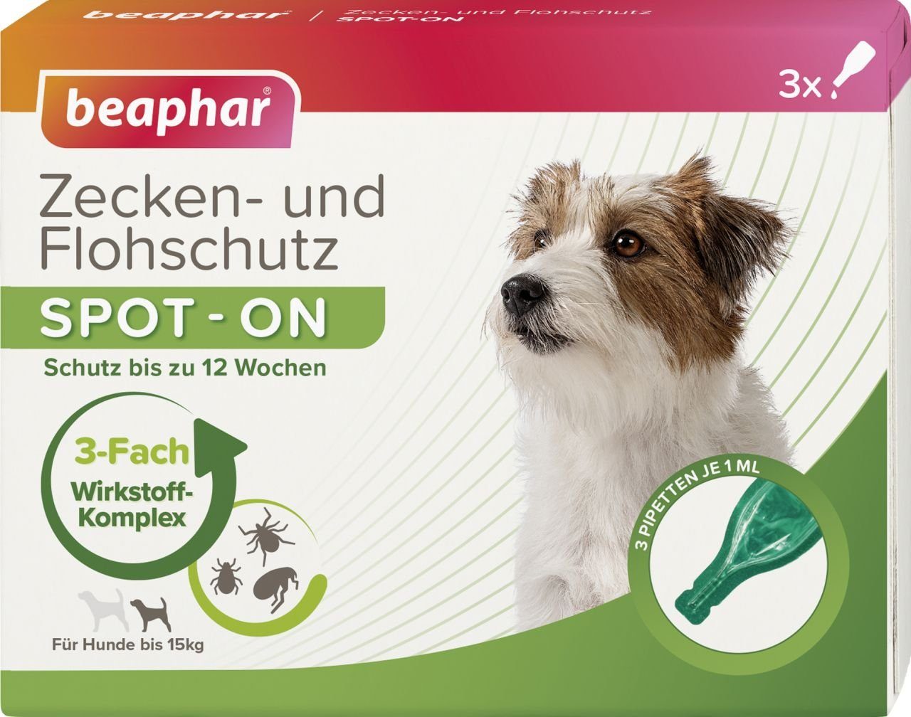 beaphar Flohhalsband Beaphar Zecken- und Flohschutz SPOT-ON 3 x 1 ml, Stoff