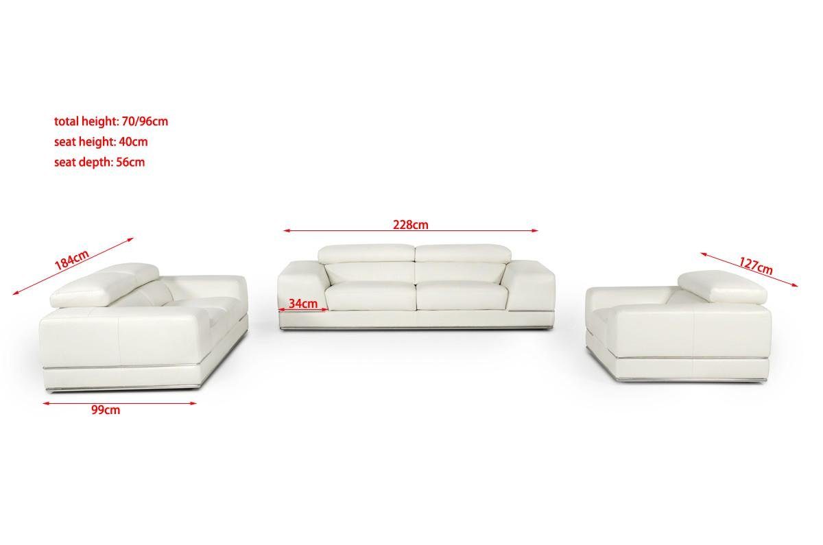Garnitur 3+1+1 Sofa Sofa JVmoebel Neu Sofagarnitur, Ledersofa Wohnlandschaft Europe Couch Made in