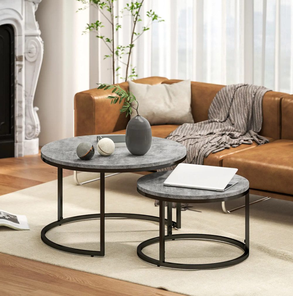 XDOVET Couchtisch 2 Couchtisch-Set,runde Satztische, Kaffeetisch, günstig online kaufen